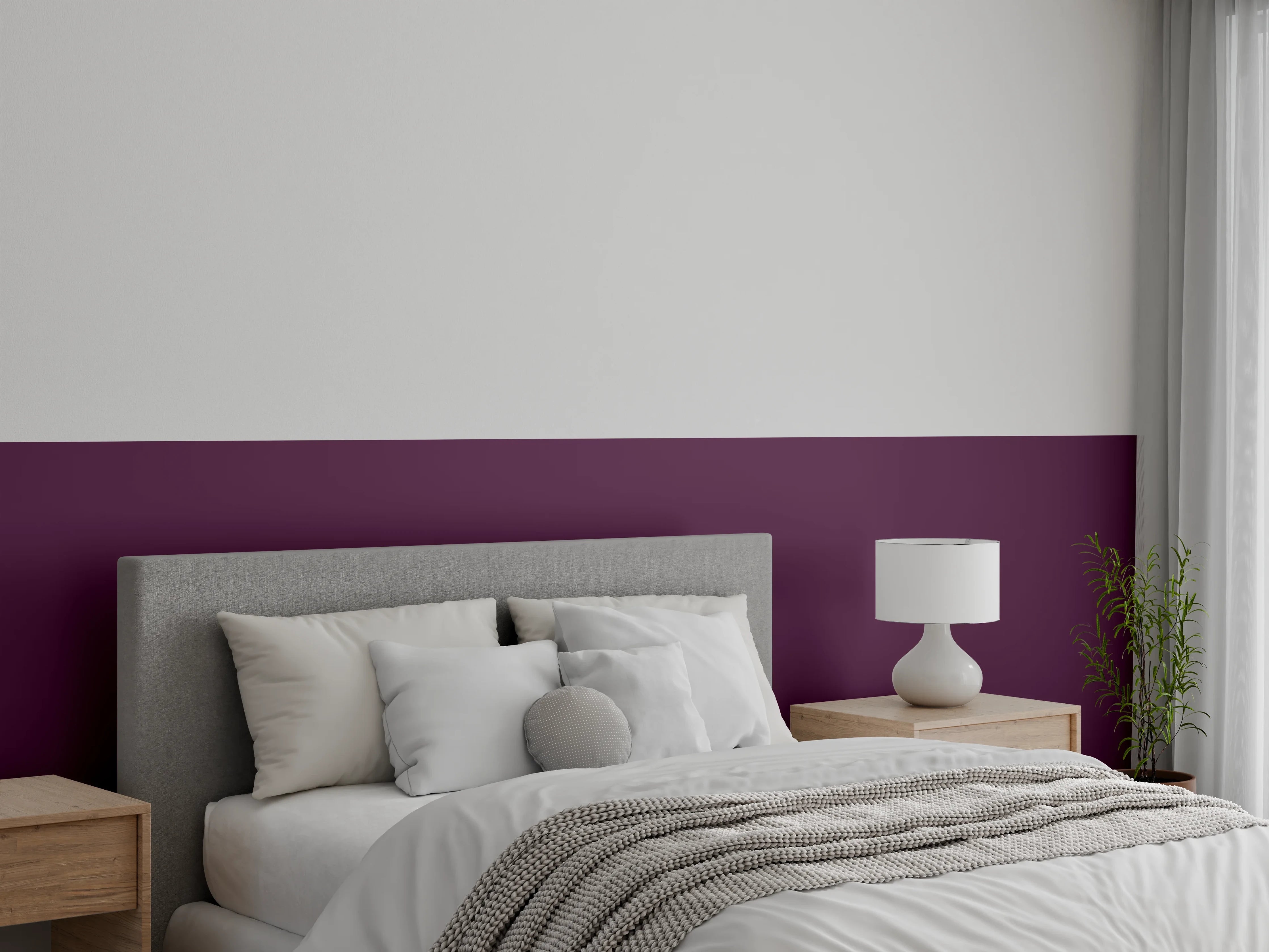 Wandverkleidung Schlafzimmer - RAL 4007 (Purpurviolett)