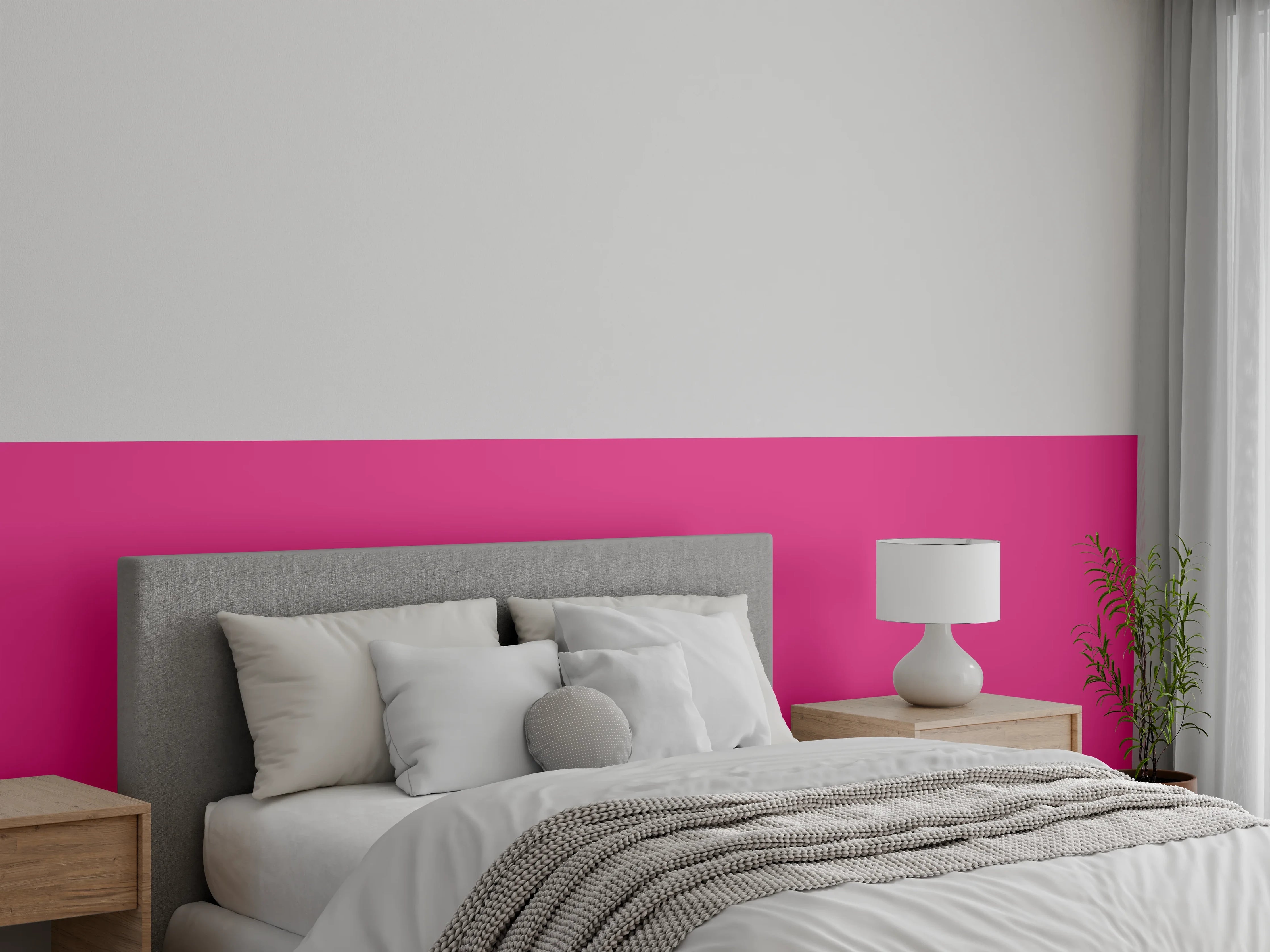 Wandverkleidung Schlafzimmer - RAL 4010 (Telemagenta)