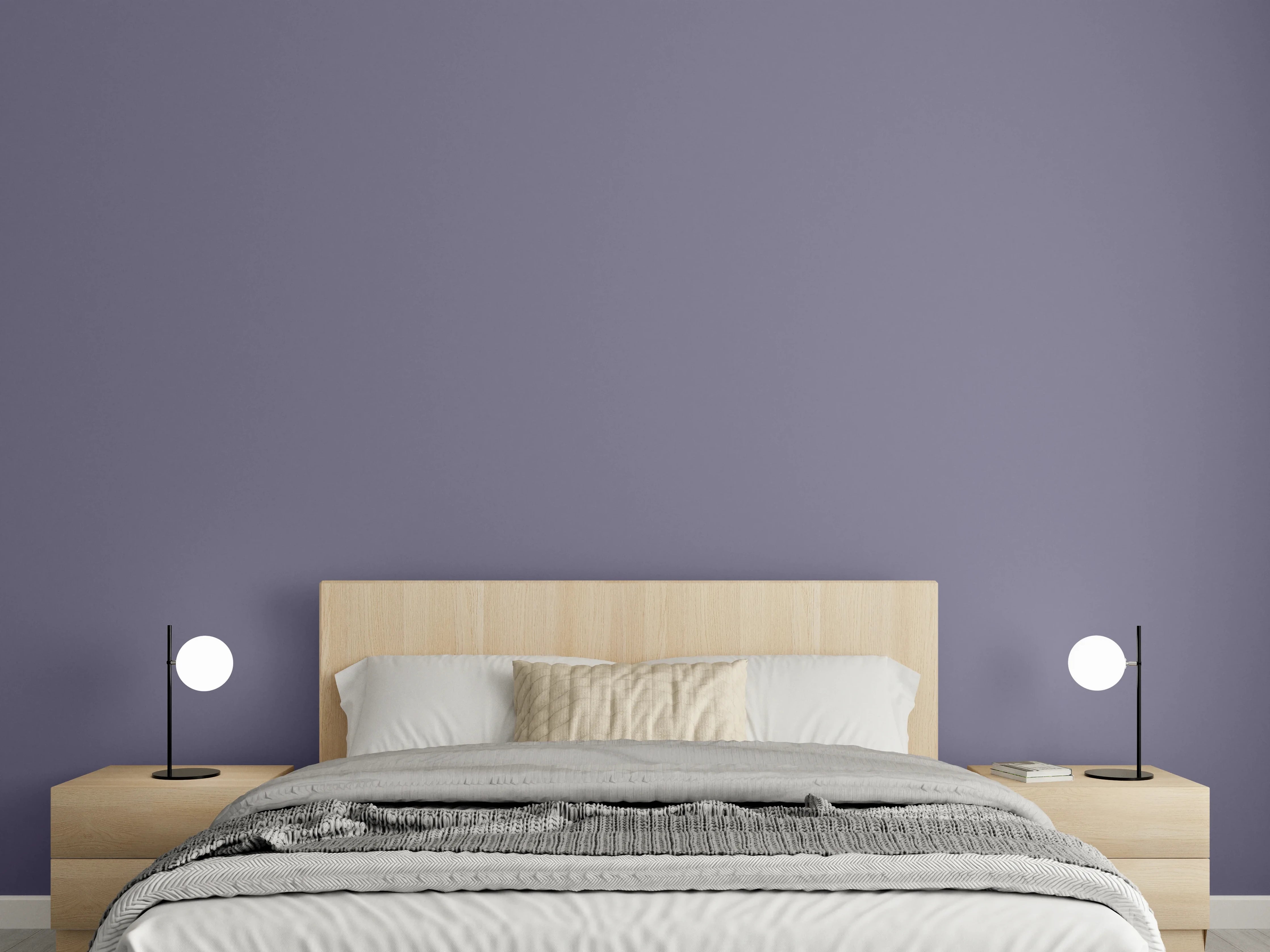 Wandverkleidung Schlafzimmer - RAL 4012 (Perlbrombeere)