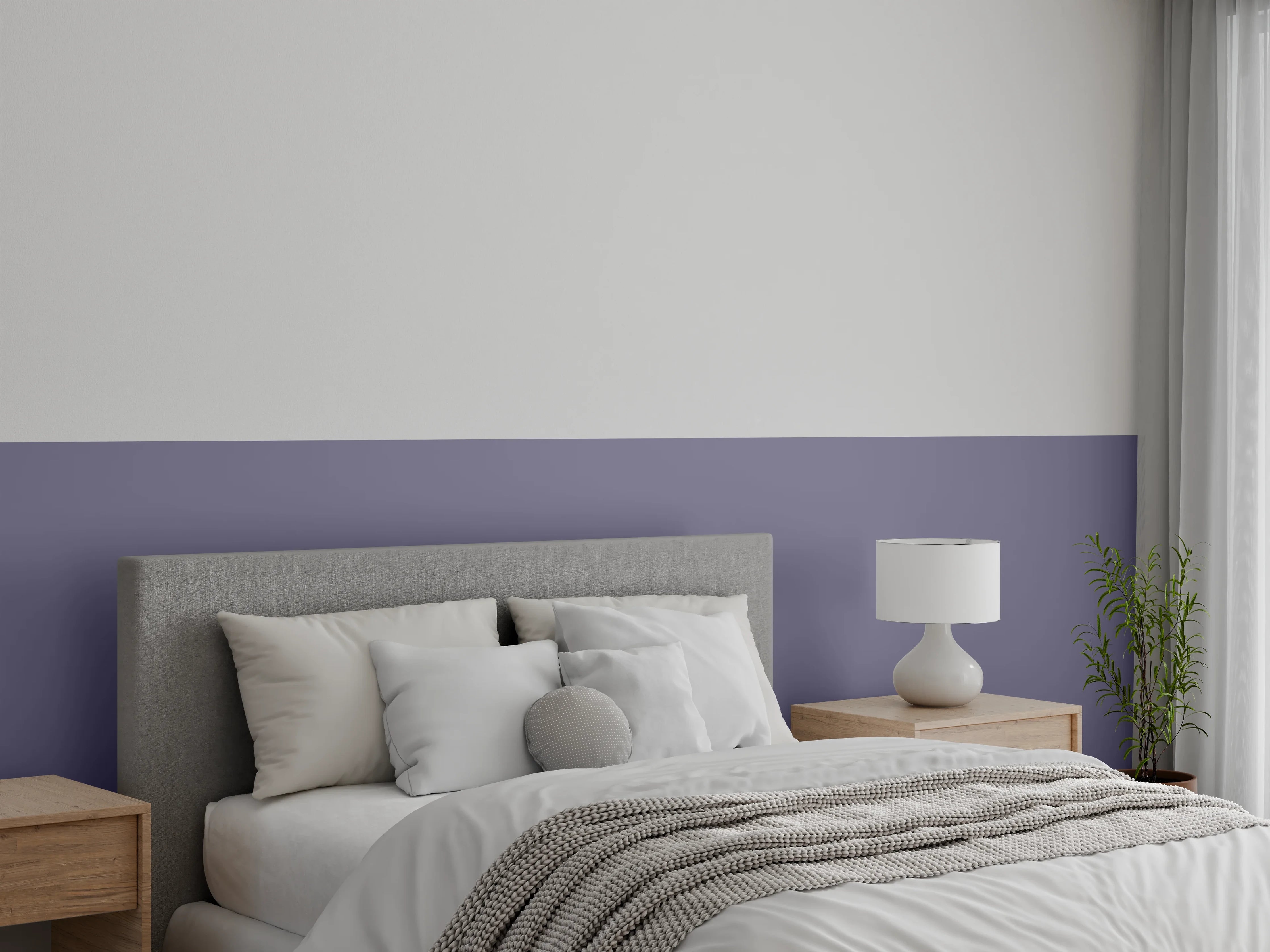 Wandverkleidung Schlafzimmer - RAL 4012 (Perlbrombeere)
