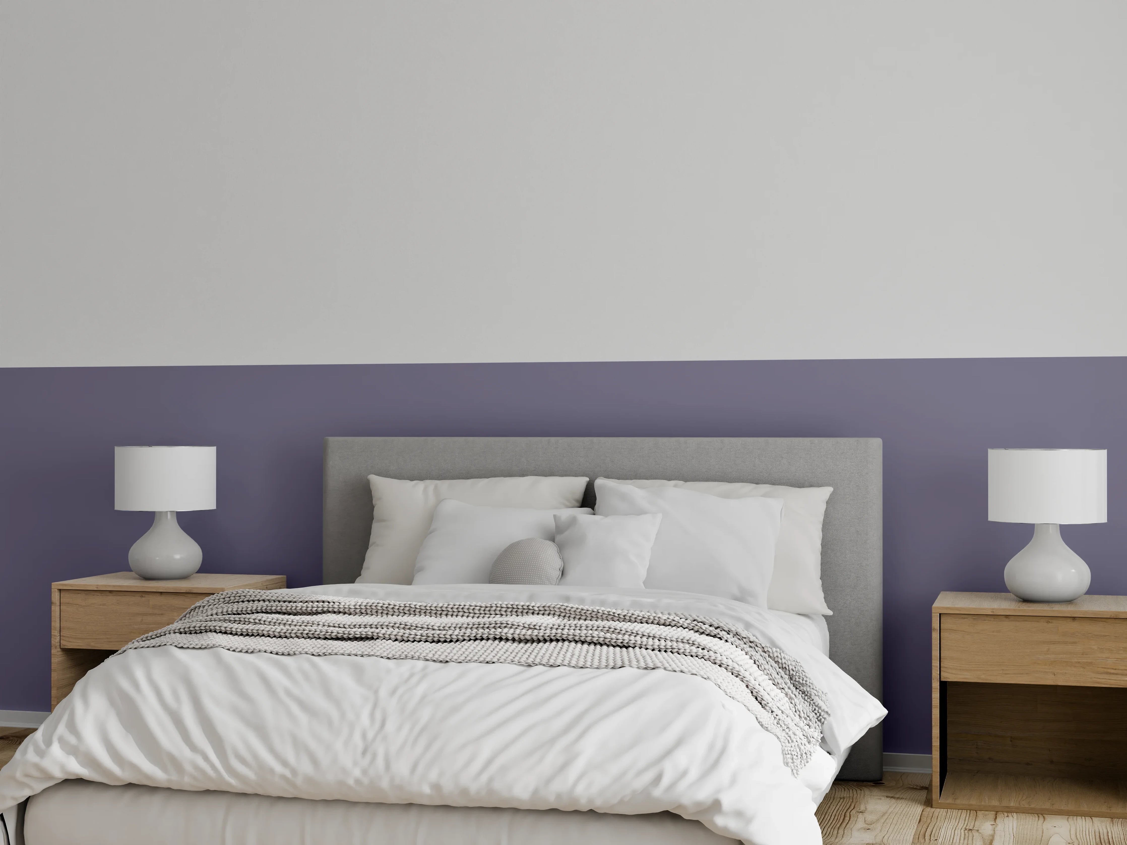 Wandverkleidung Schlafzimmer - RAL 4012 (Perlbrombeere)