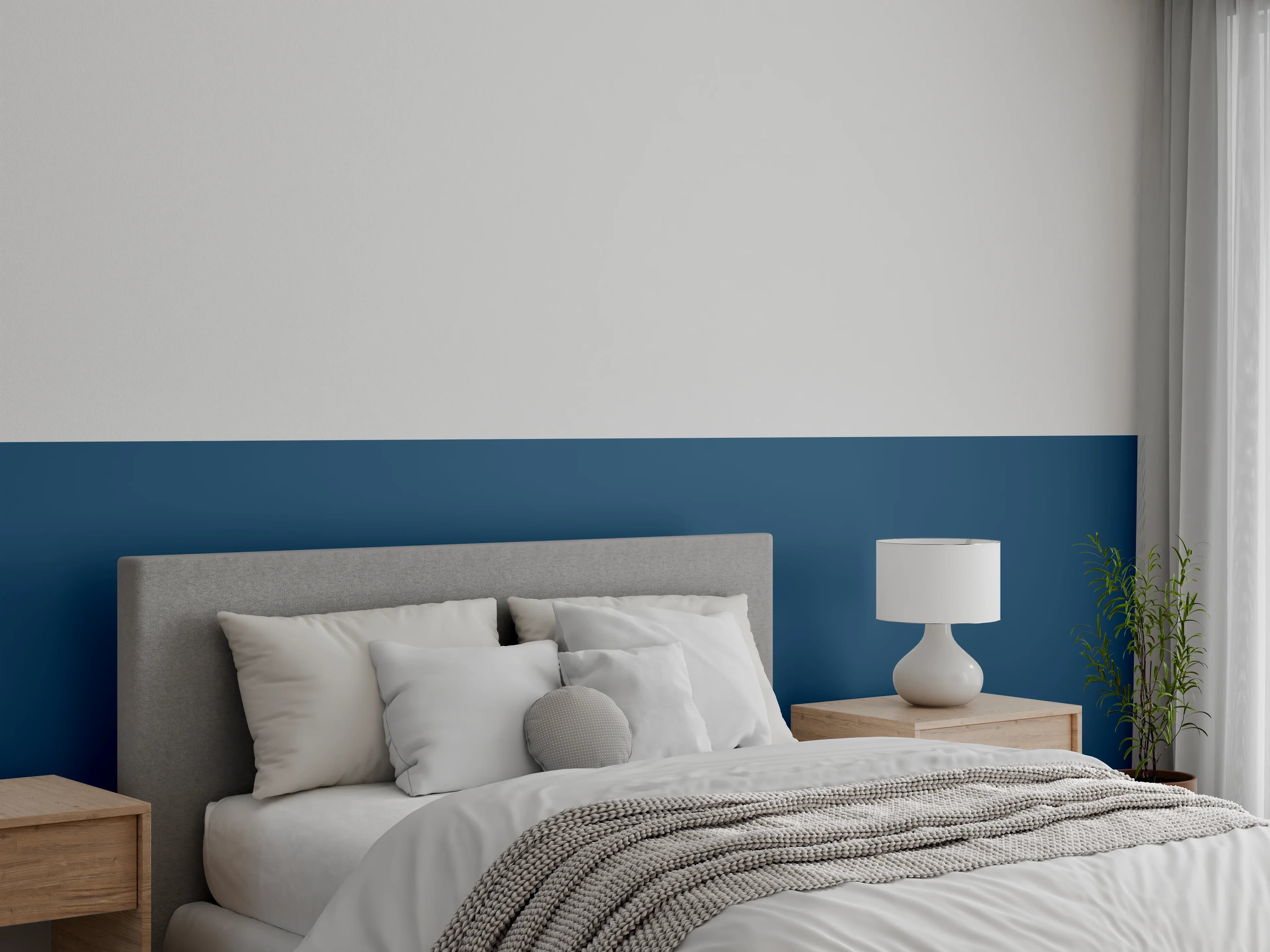 Wandverkleidung Schlafzimmer - RAL 5001 (Grünblau)