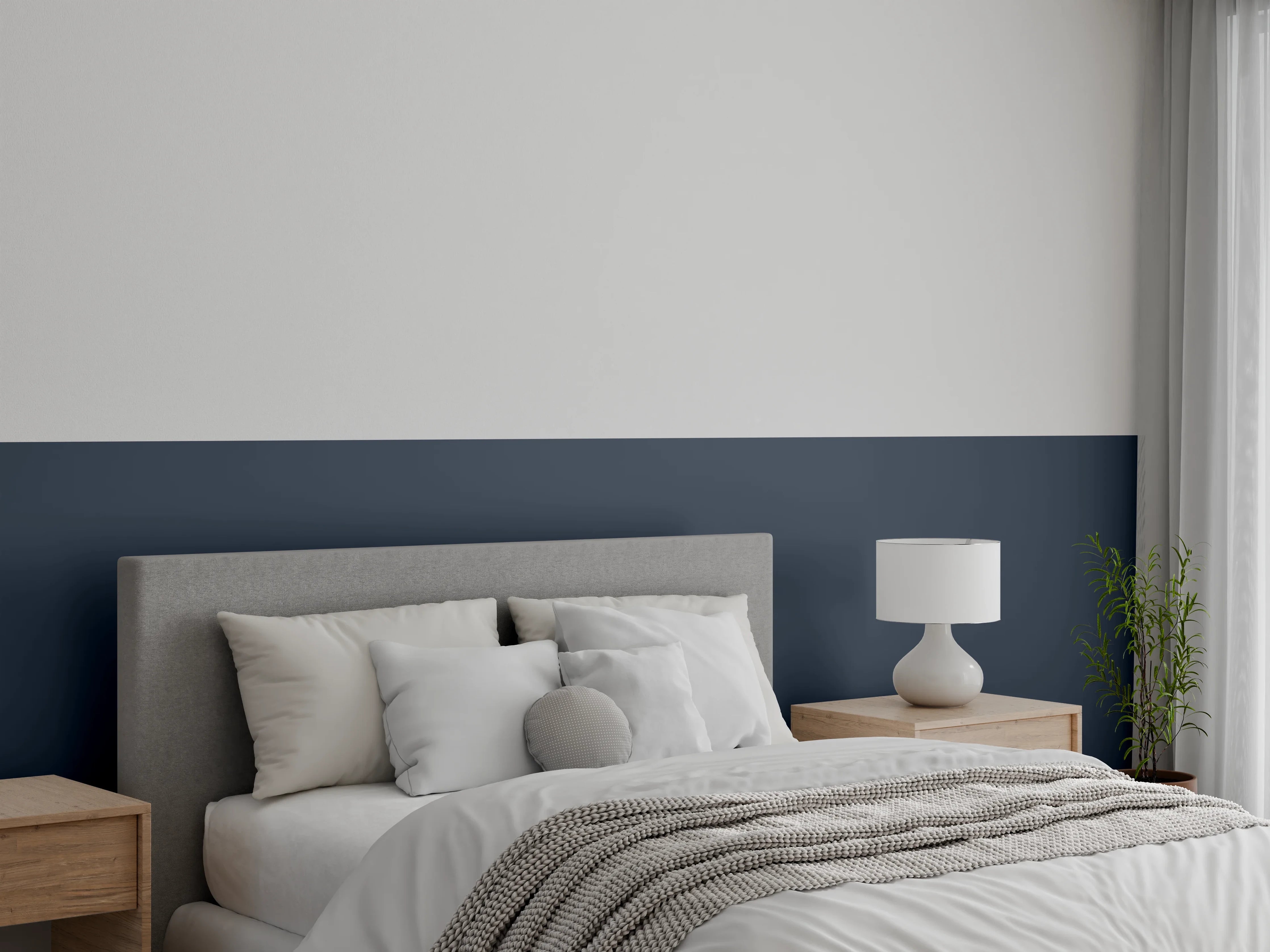 Wandverkleidung Schlafzimmer - RAL 5008 (Graublau)