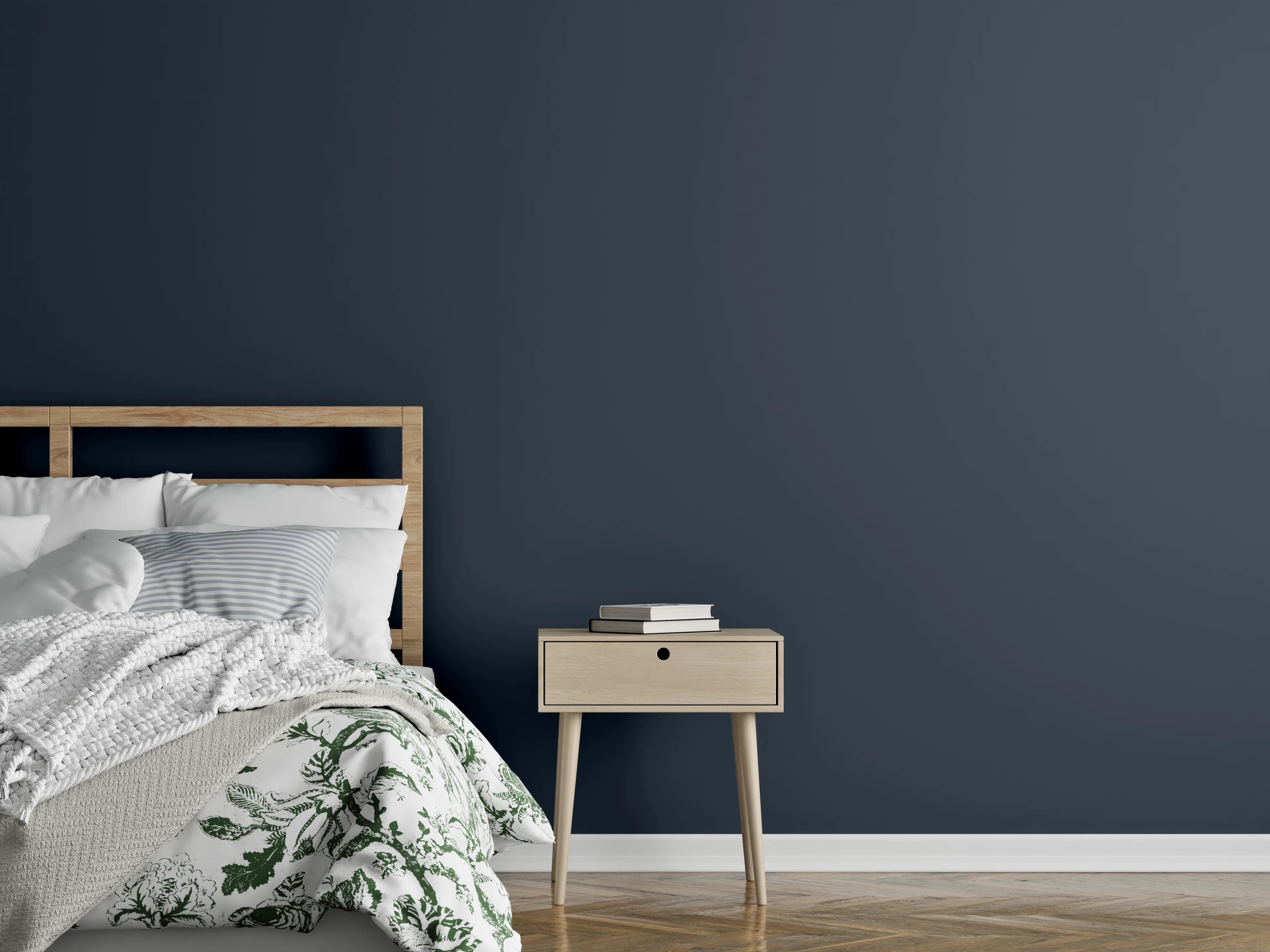 Wandverkleidung Schlafzimmer - RAL 5008 (Graublau)