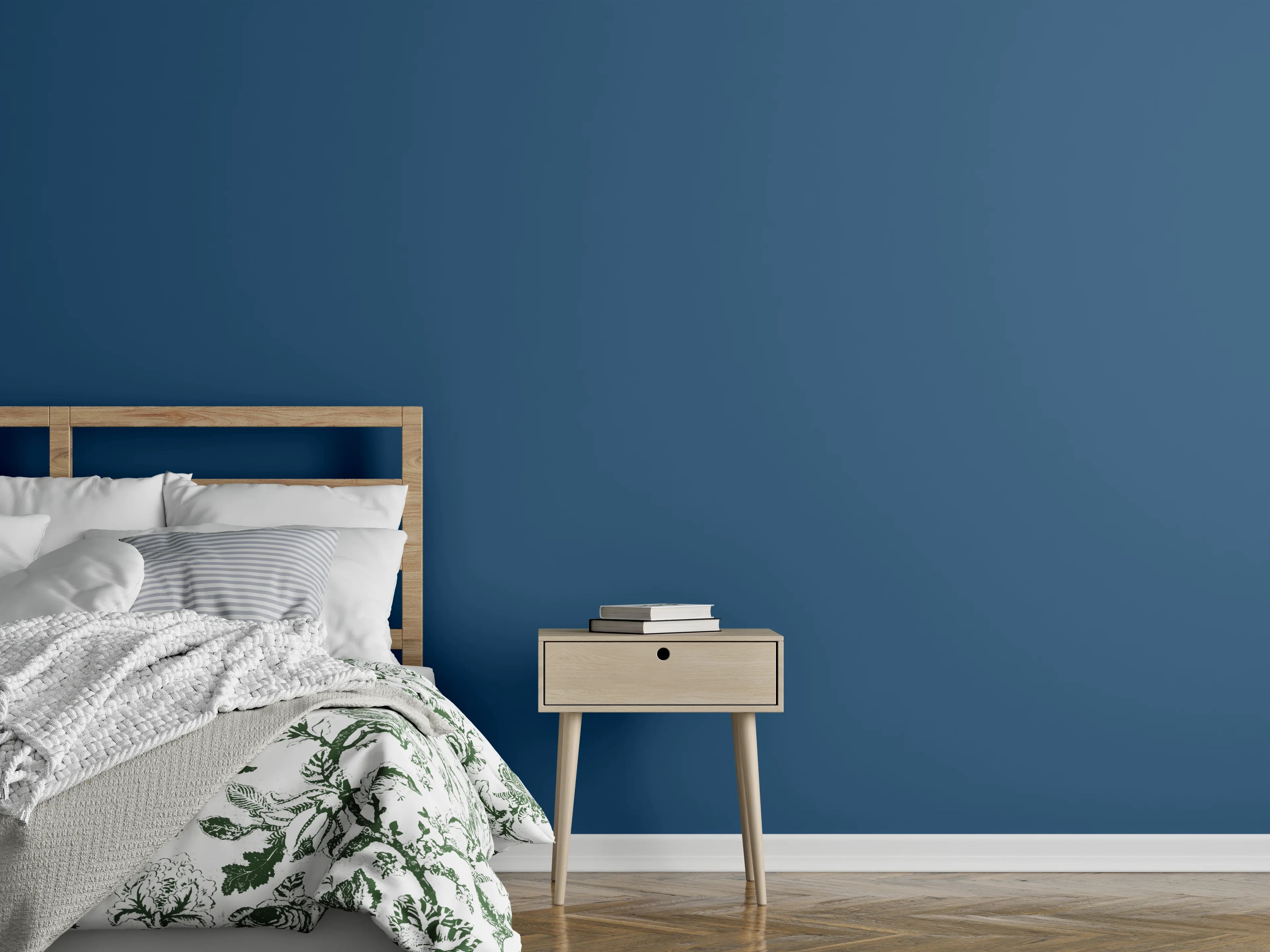 Wandverkleidung Schlafzimmer - RAL 5009 (Azurblau)