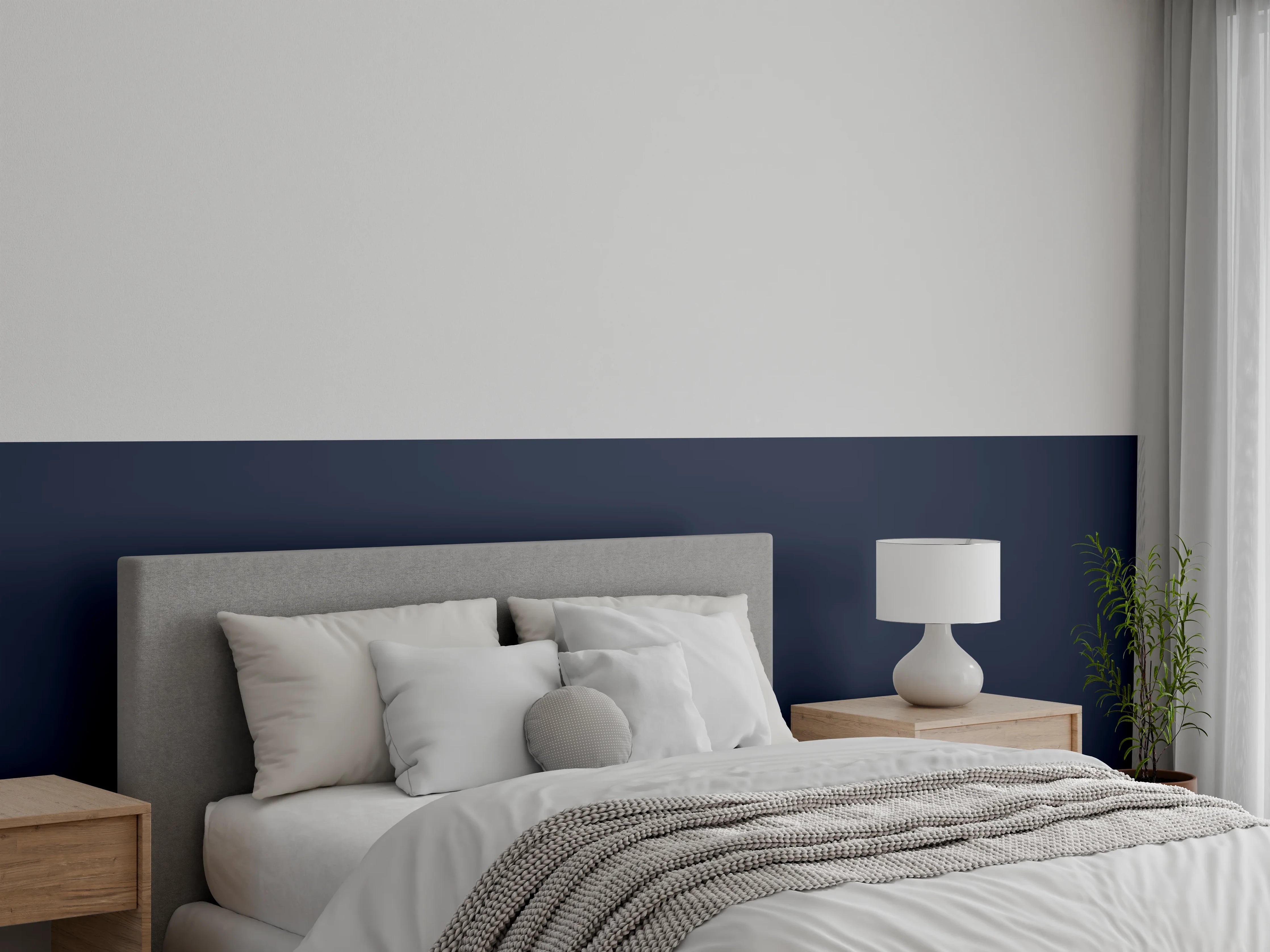 Wandverkleidung Schlafzimmer - RAL 5011 (Stahlblau)