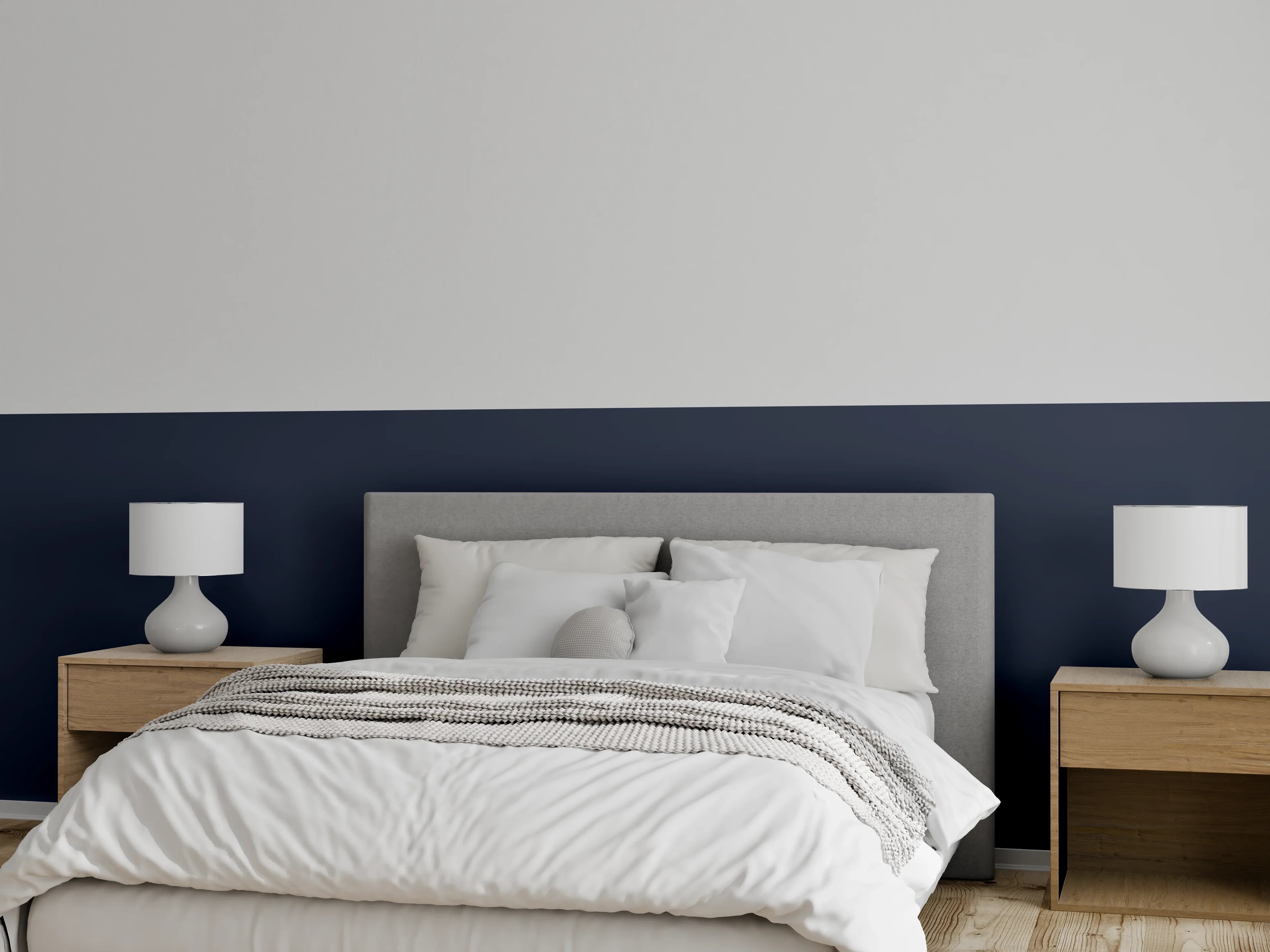 Wandverkleidung Schlafzimmer - RAL 5011 (Stahlblau)