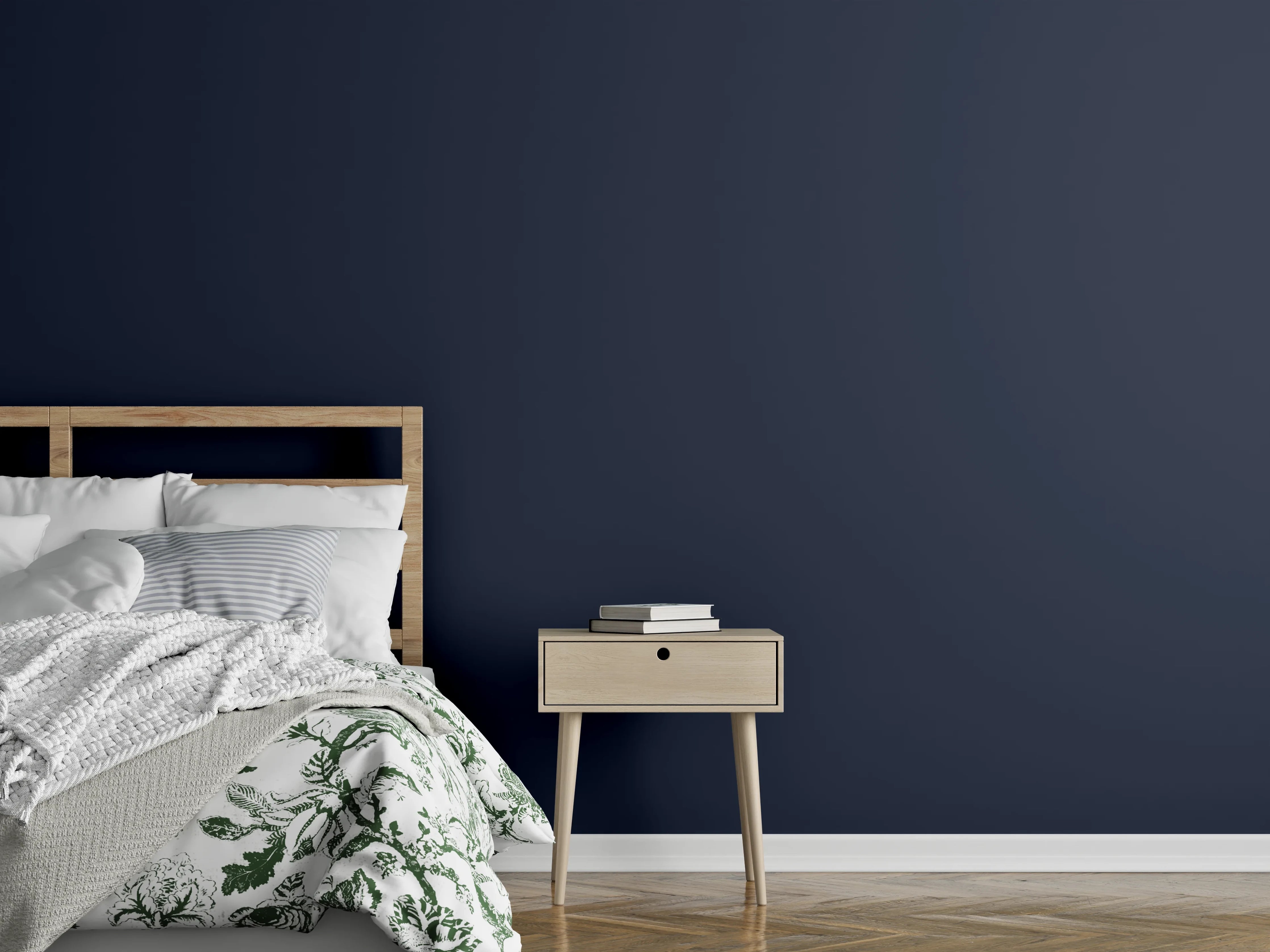 Wandverkleidung Schlafzimmer - RAL 5011 (Stahlblau)