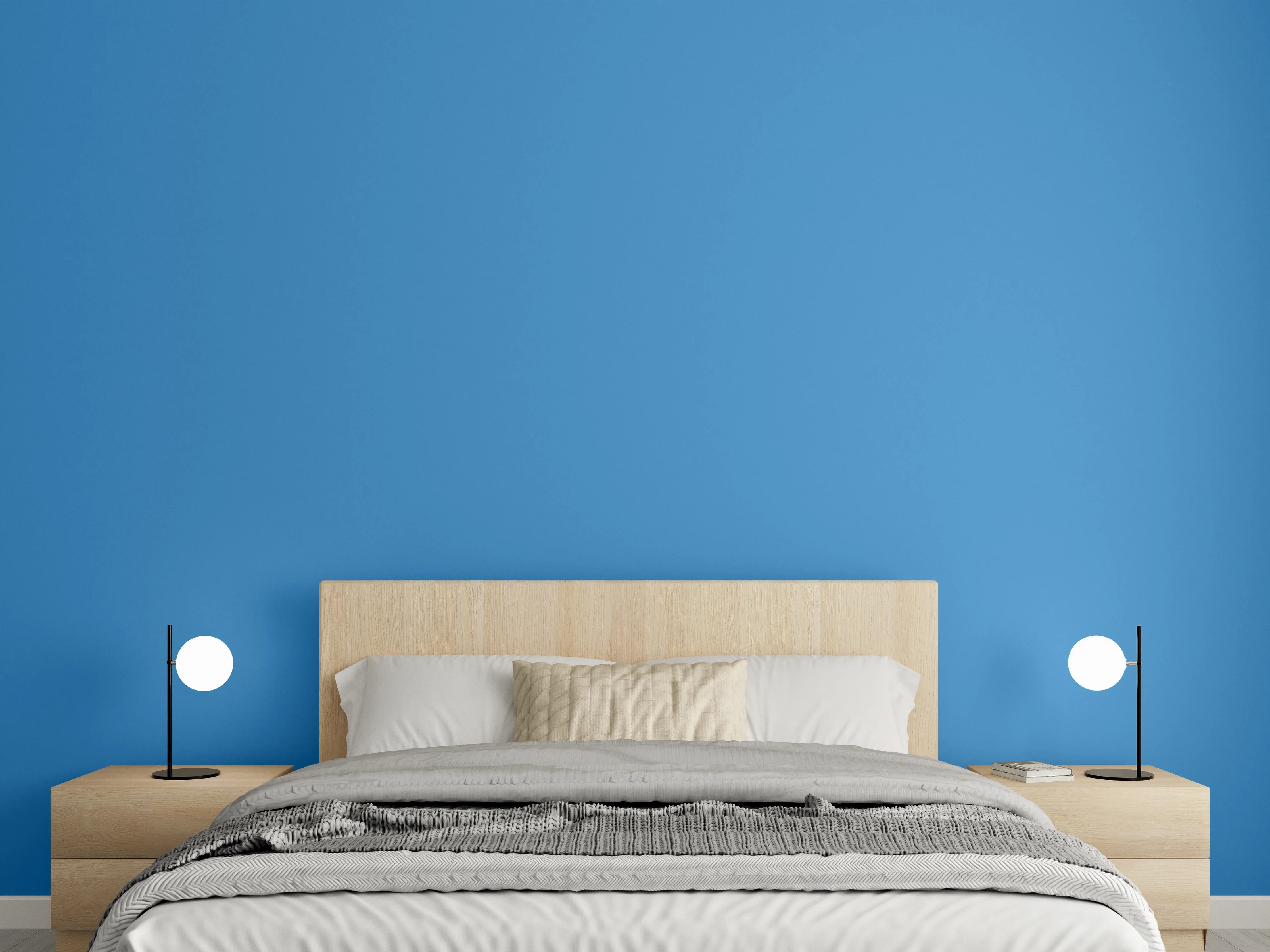 Wandverkleidung Schlafzimmer - RAL 5012 (Hellblau)