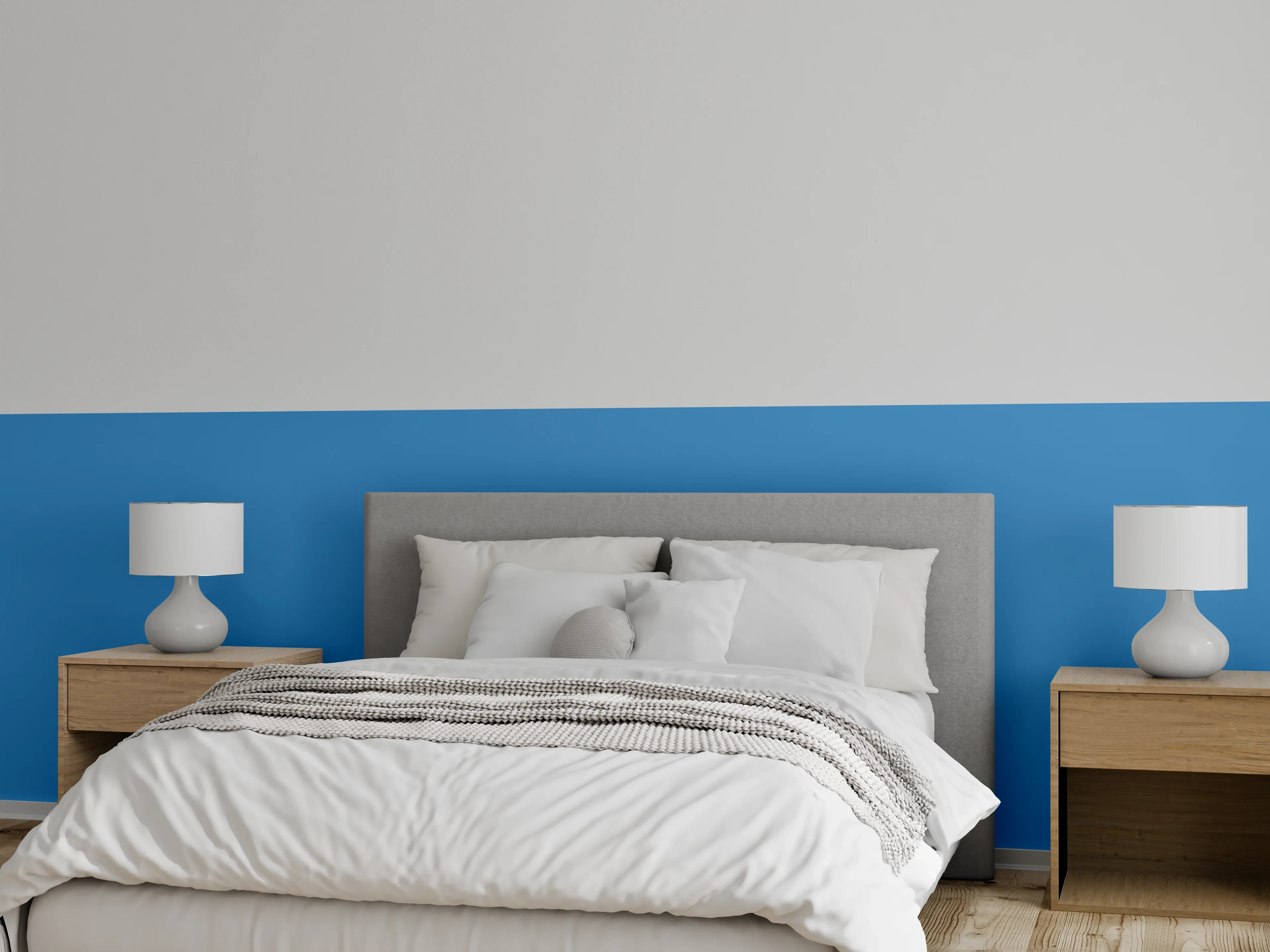 Wandverkleidung Schlafzimmer - RAL 5012 (Hellblau)