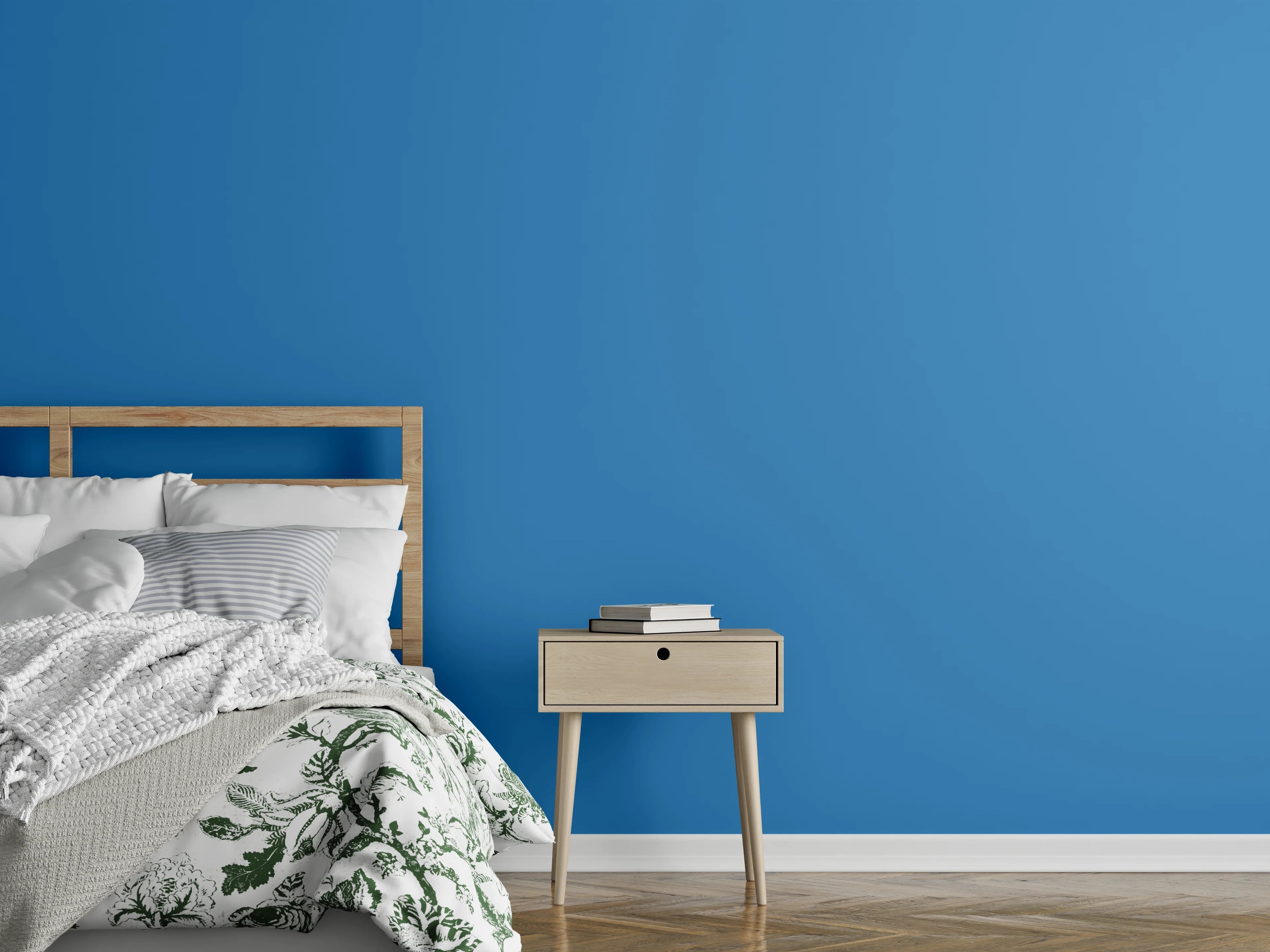 Wandverkleidung Schlafzimmer - RAL 5012 (Hellblau)