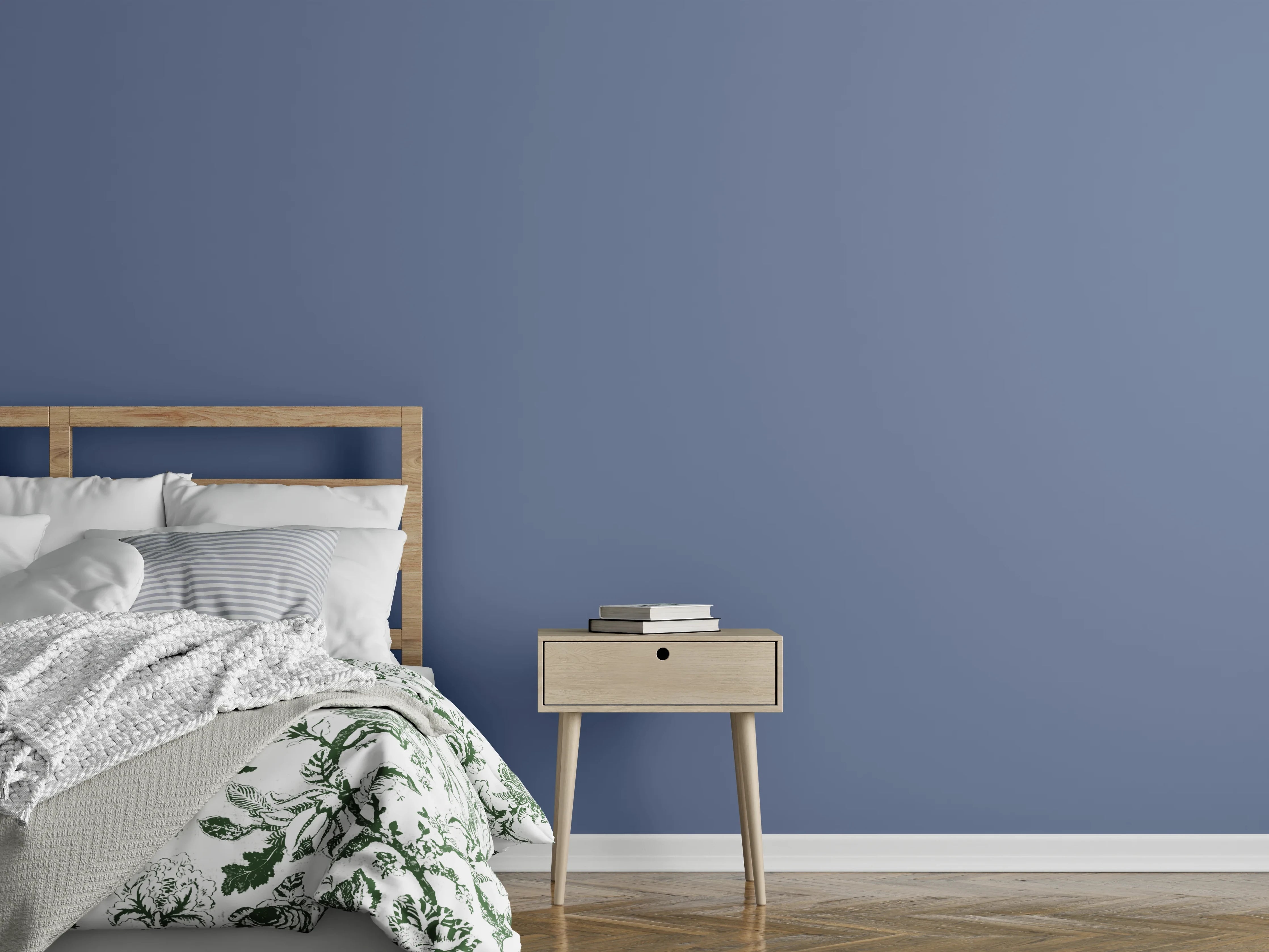 Wandverkleidung Schlafzimmer - RAL 5014 (Taubenblau)