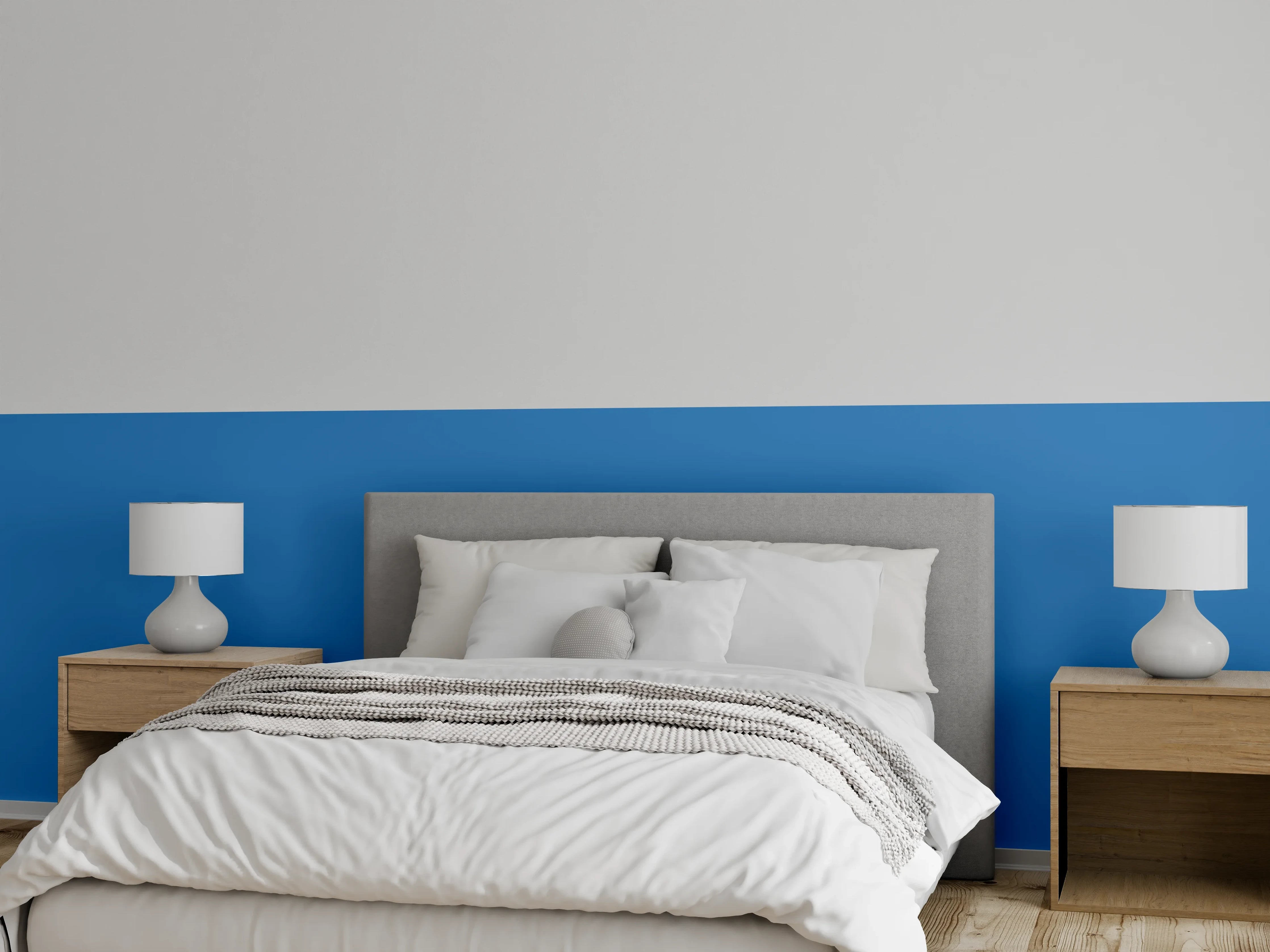 Wandverkleidung Schlafzimmer - RAL 5015 (Himmelblau)