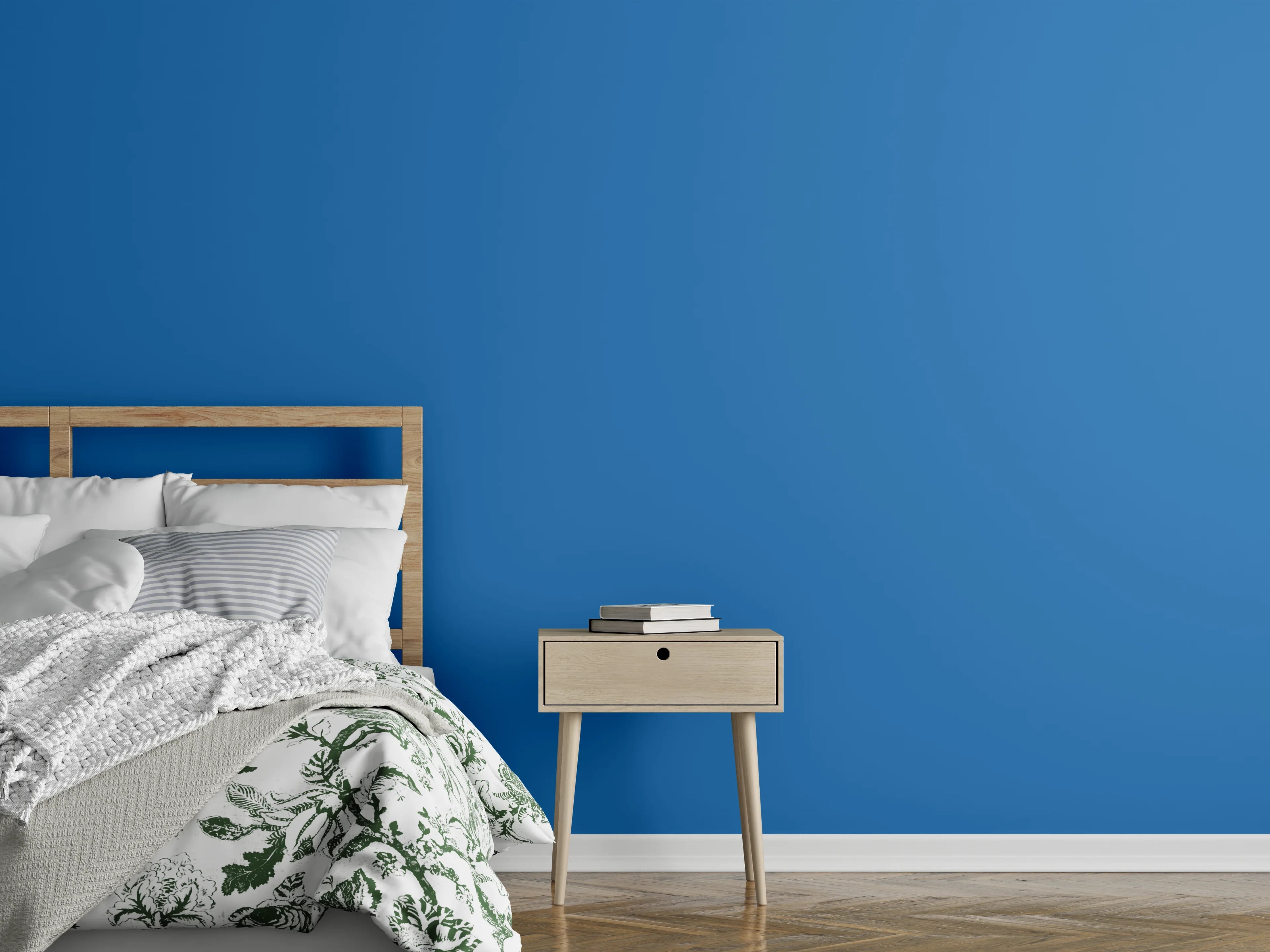 Wandverkleidung Schlafzimmer - RAL 5015 (Himmelblau)