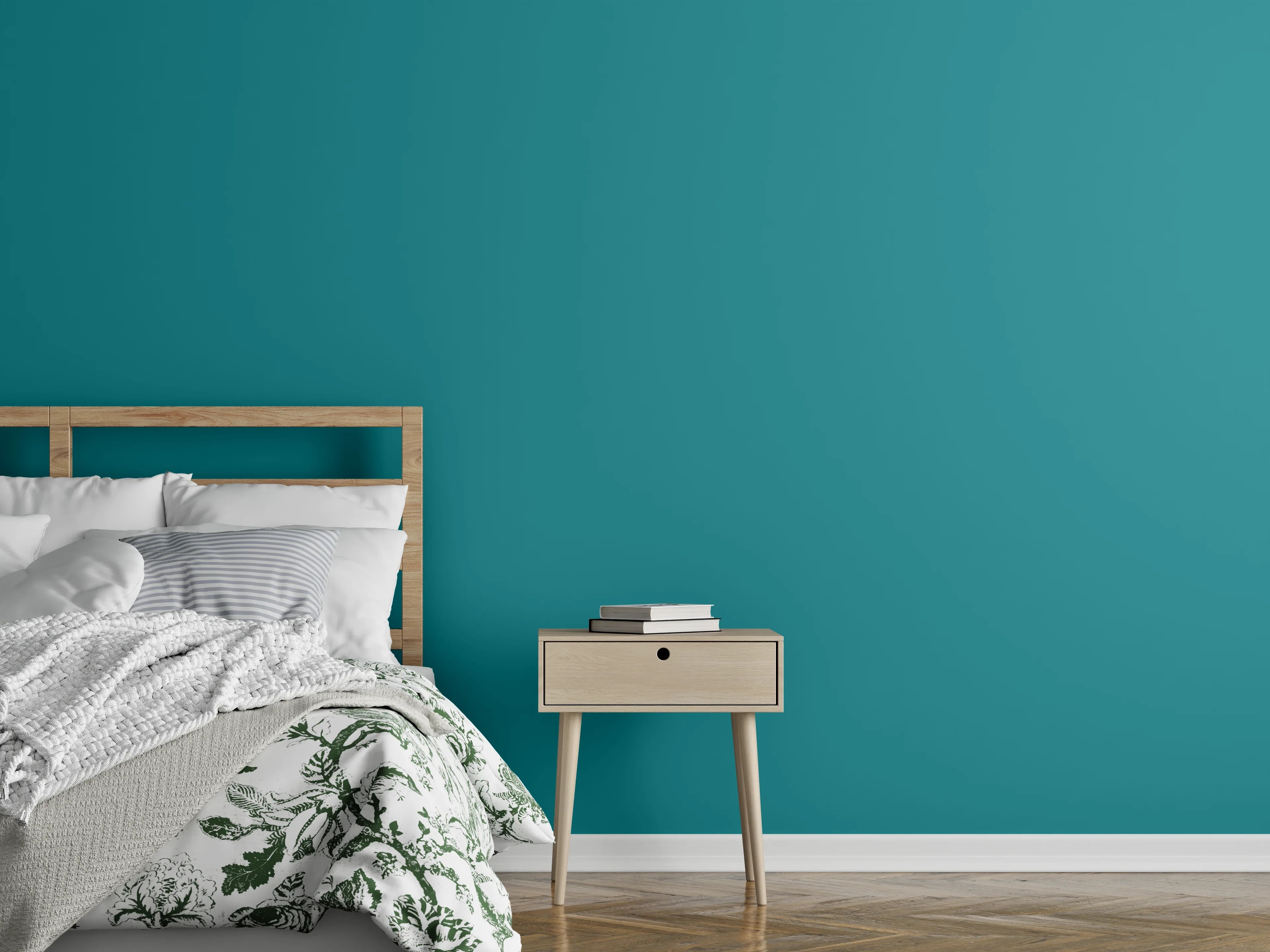 Wandverkleidung Schlafzimmer - RAL 5018 (Türkisblau)