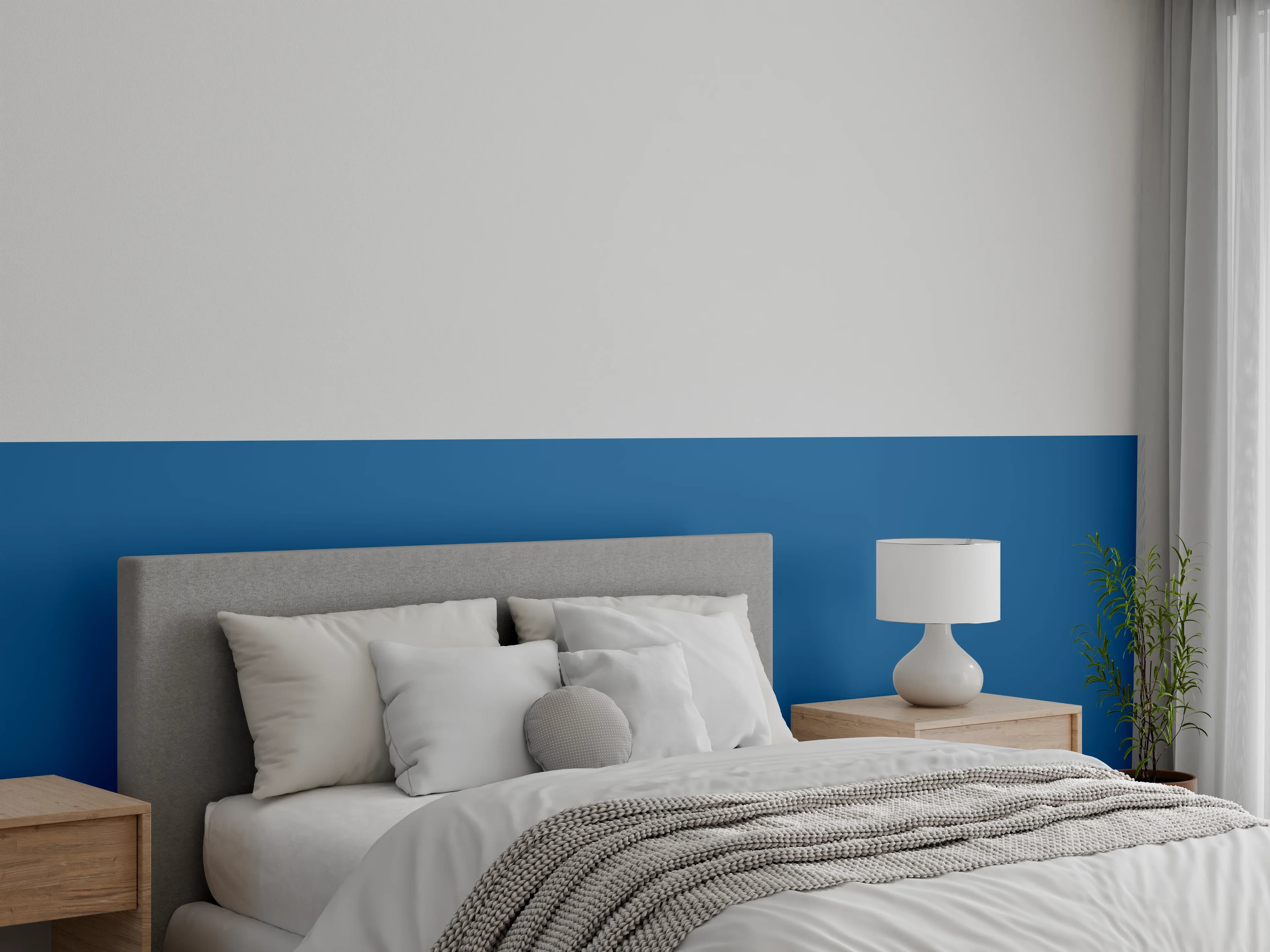 Wandverkleidung Schlafzimmer - RAL 5019 (Capri-Blau)