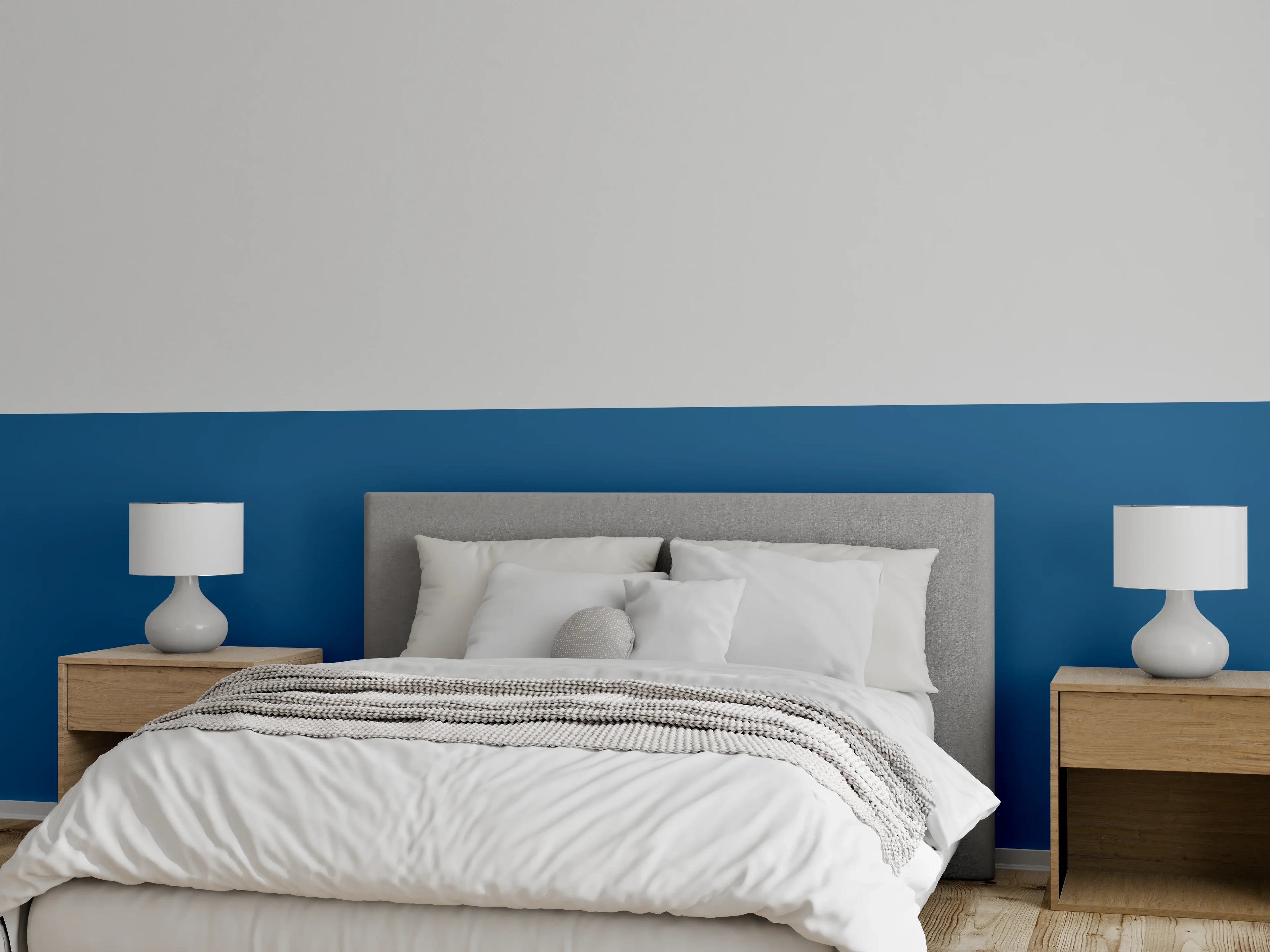 Wandverkleidung Schlafzimmer - RAL 5019 (Capri-Blau)