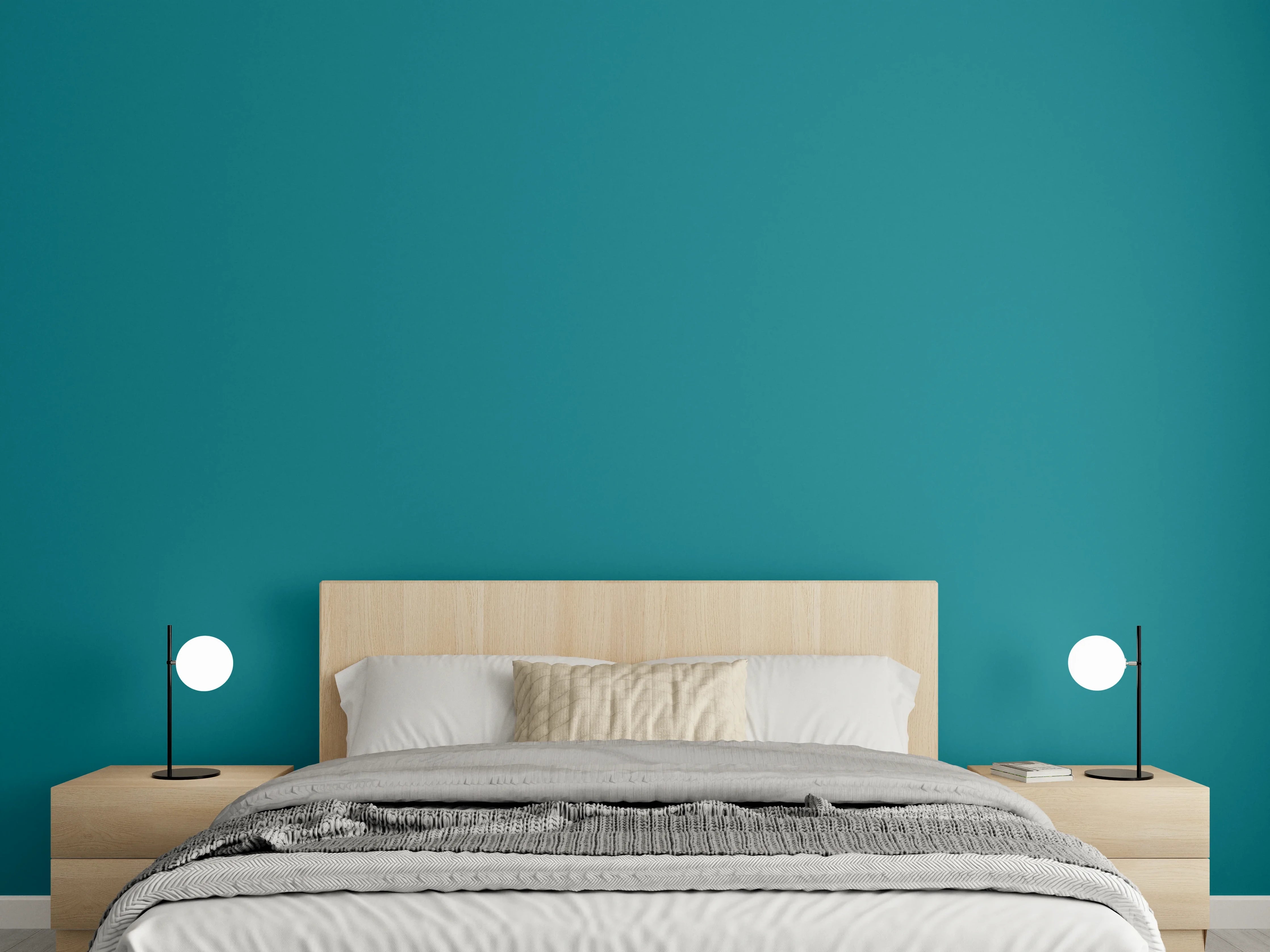 Wandverkleidung Schlafzimmer - RAL 5021 (Wasserblau)