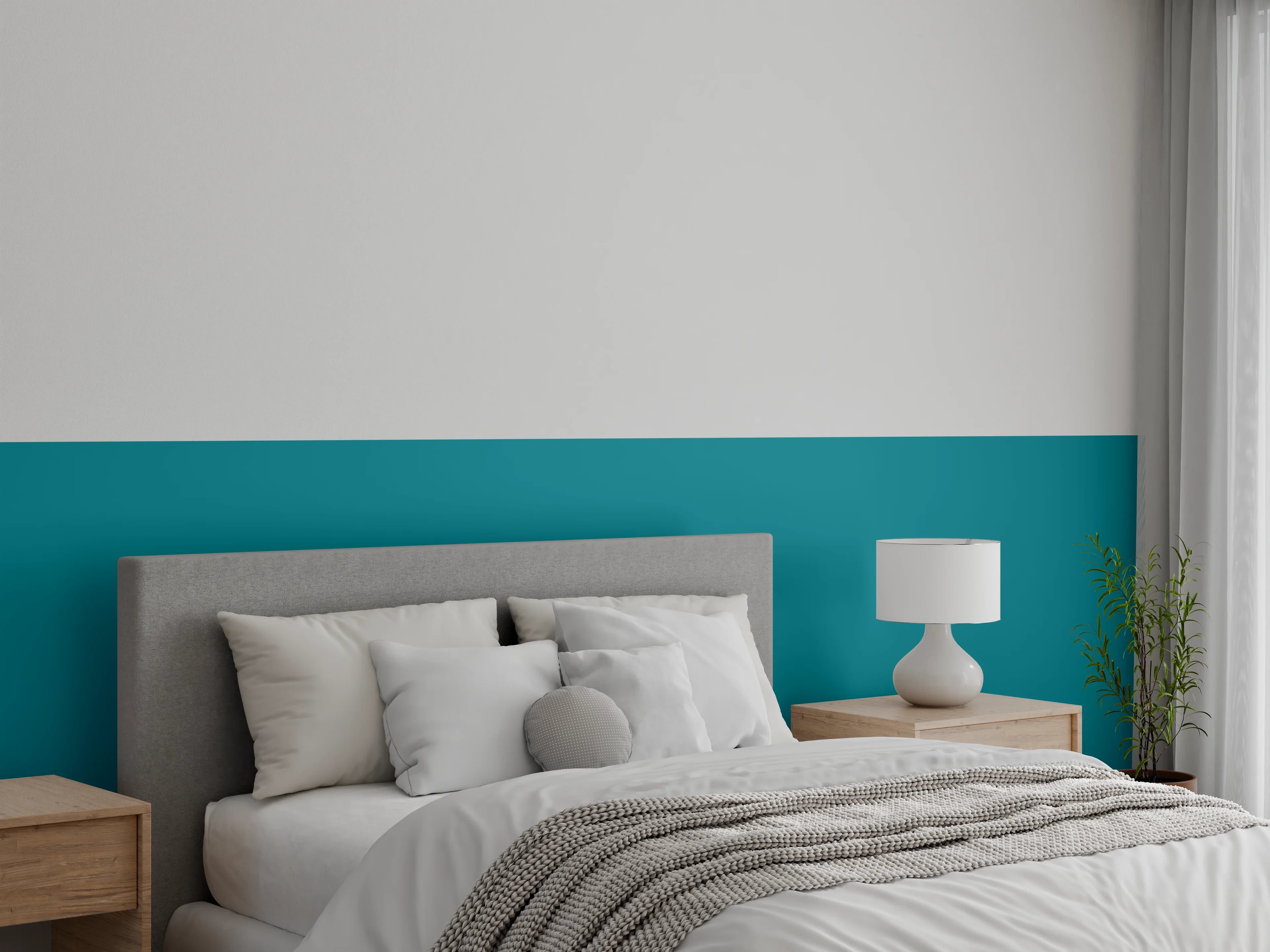 Wandverkleidung Schlafzimmer - RAL 5021 (Wasserblau)