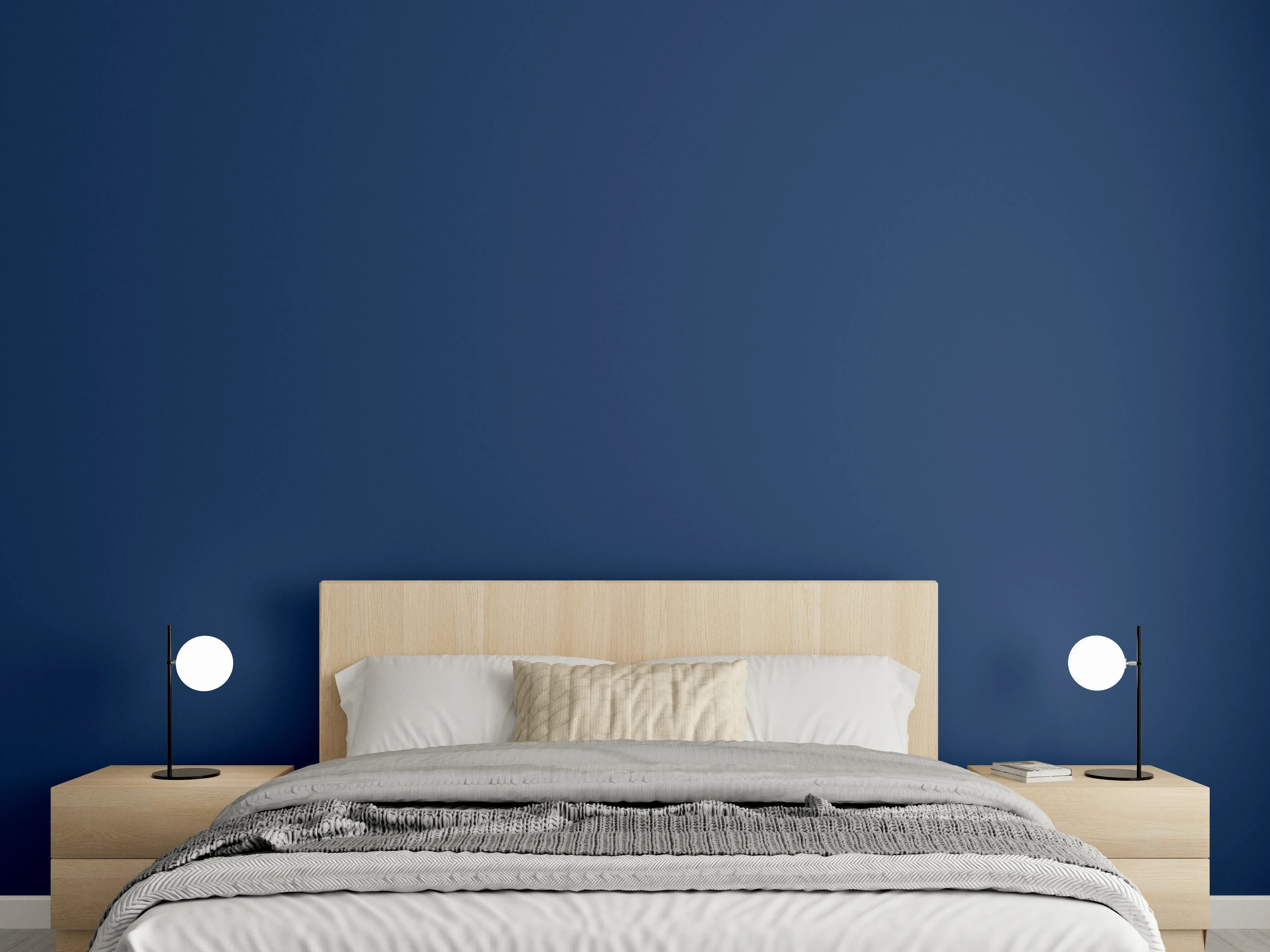 Wandverkleidung Schlafzimmer - RAL 5026 (Perlnachtblau)