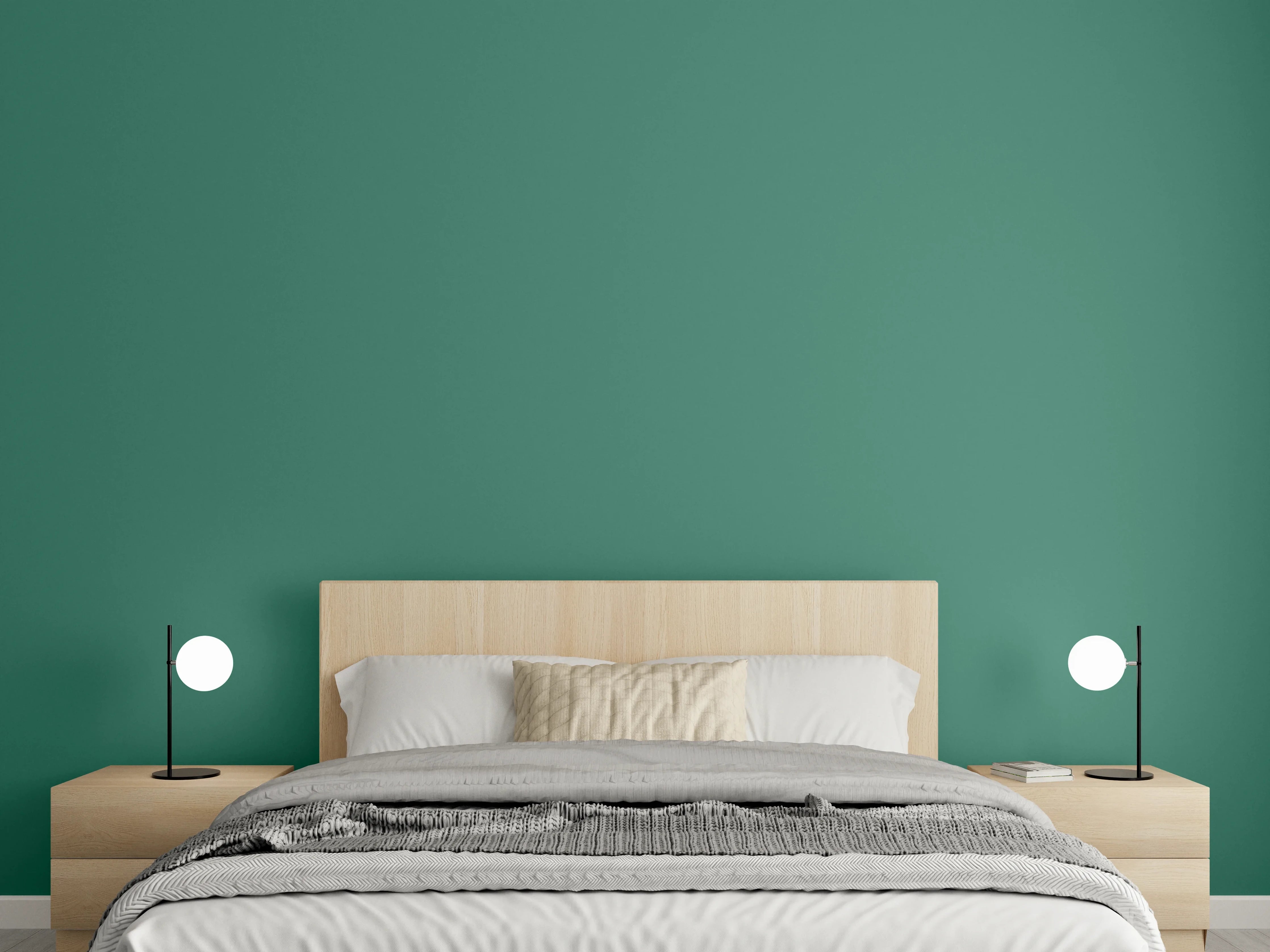 Wandverkleidung Schlafzimmer - RAL 6000 (Patinagrün)