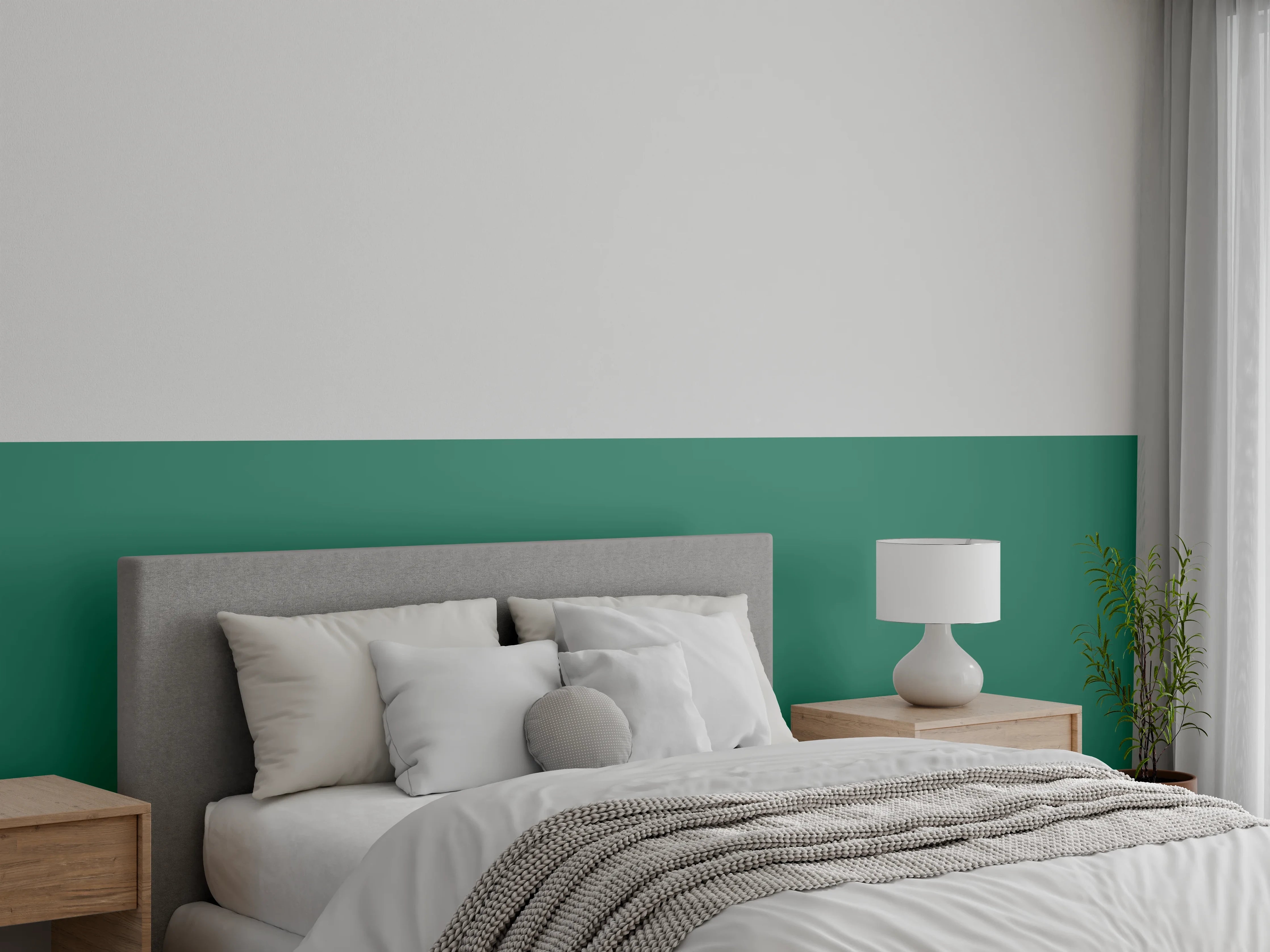 Wandverkleidung Schlafzimmer - RAL 6000 (Patinagrün)