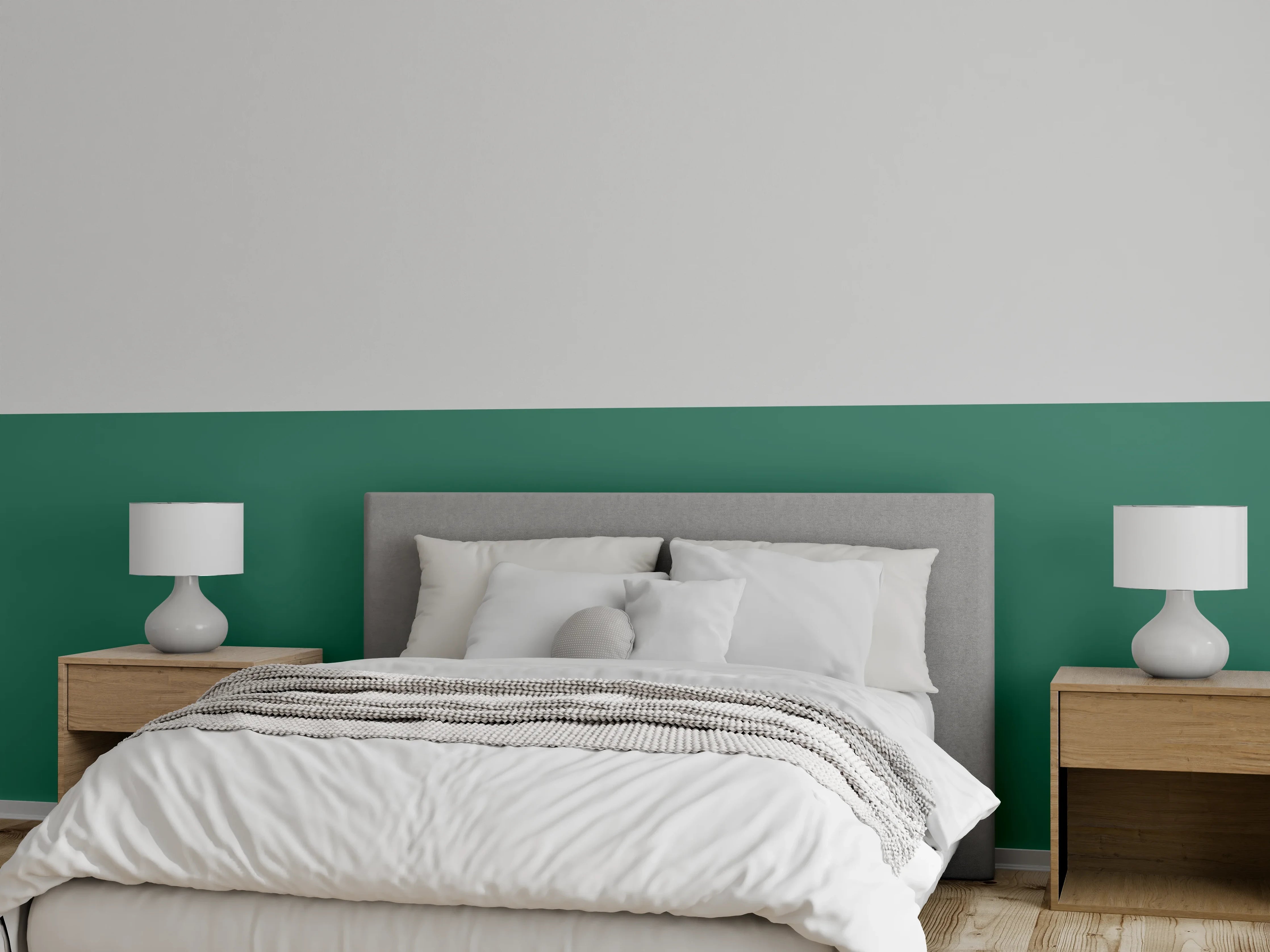 Wandverkleidung Schlafzimmer - RAL 6000 (Patinagrün)