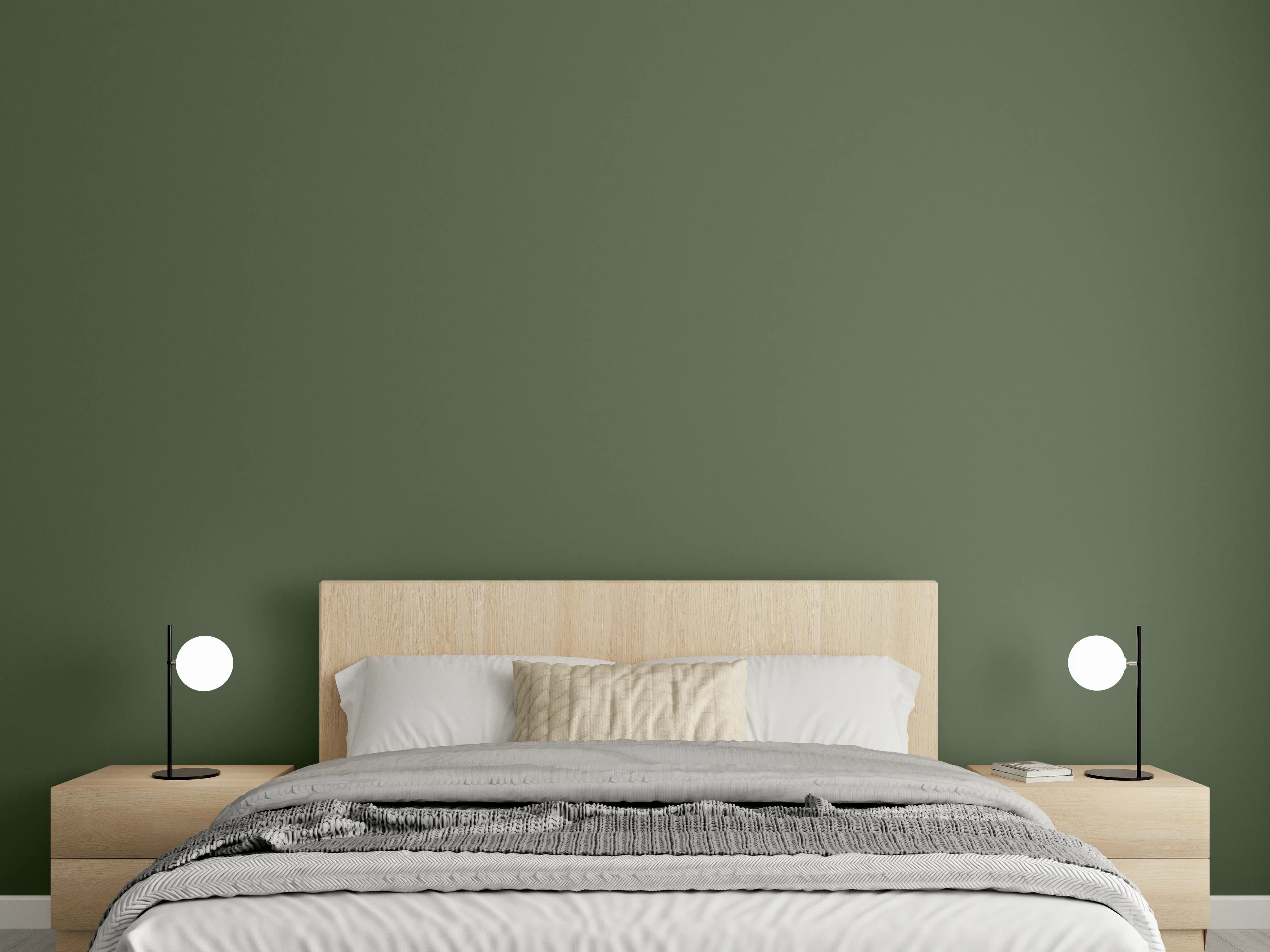 Wandverkleidung Schlafzimmer - RAL 6003 (olivgrün)