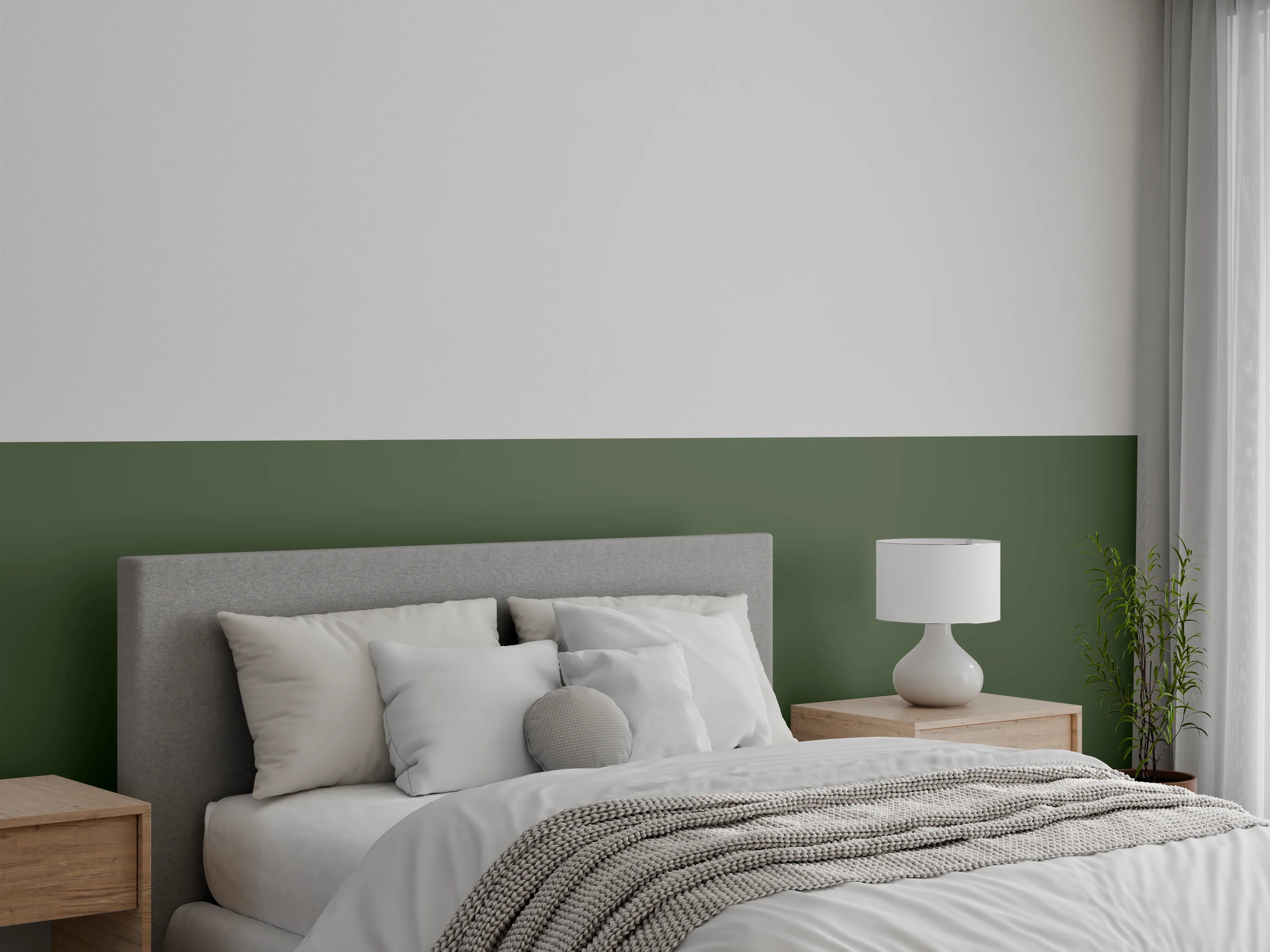 Wandverkleidung Schlafzimmer - RAL 6003 (olivgrün)