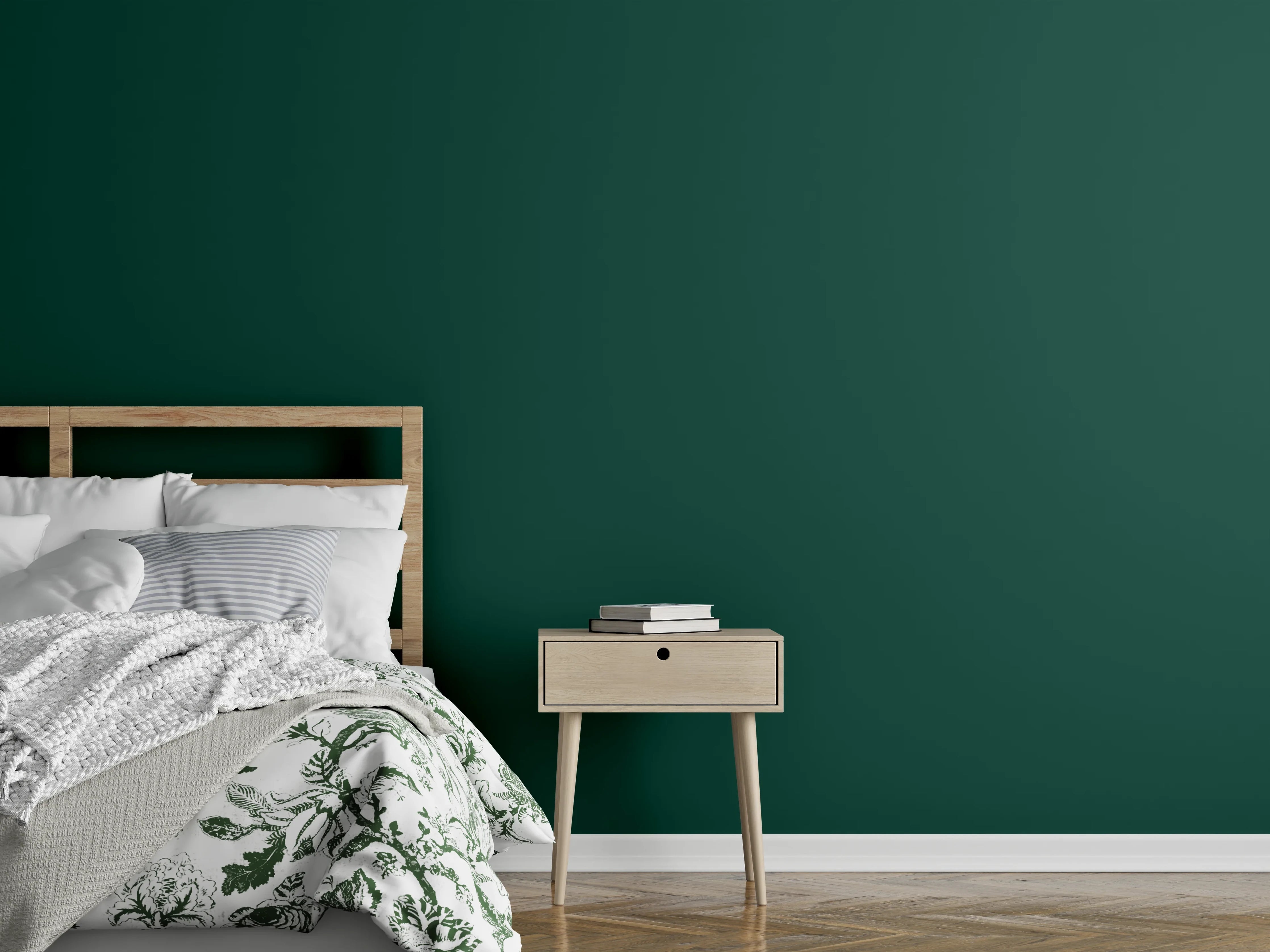 Wandverkleidung Schlafzimmer - RAL 6005 (Moosgrün)