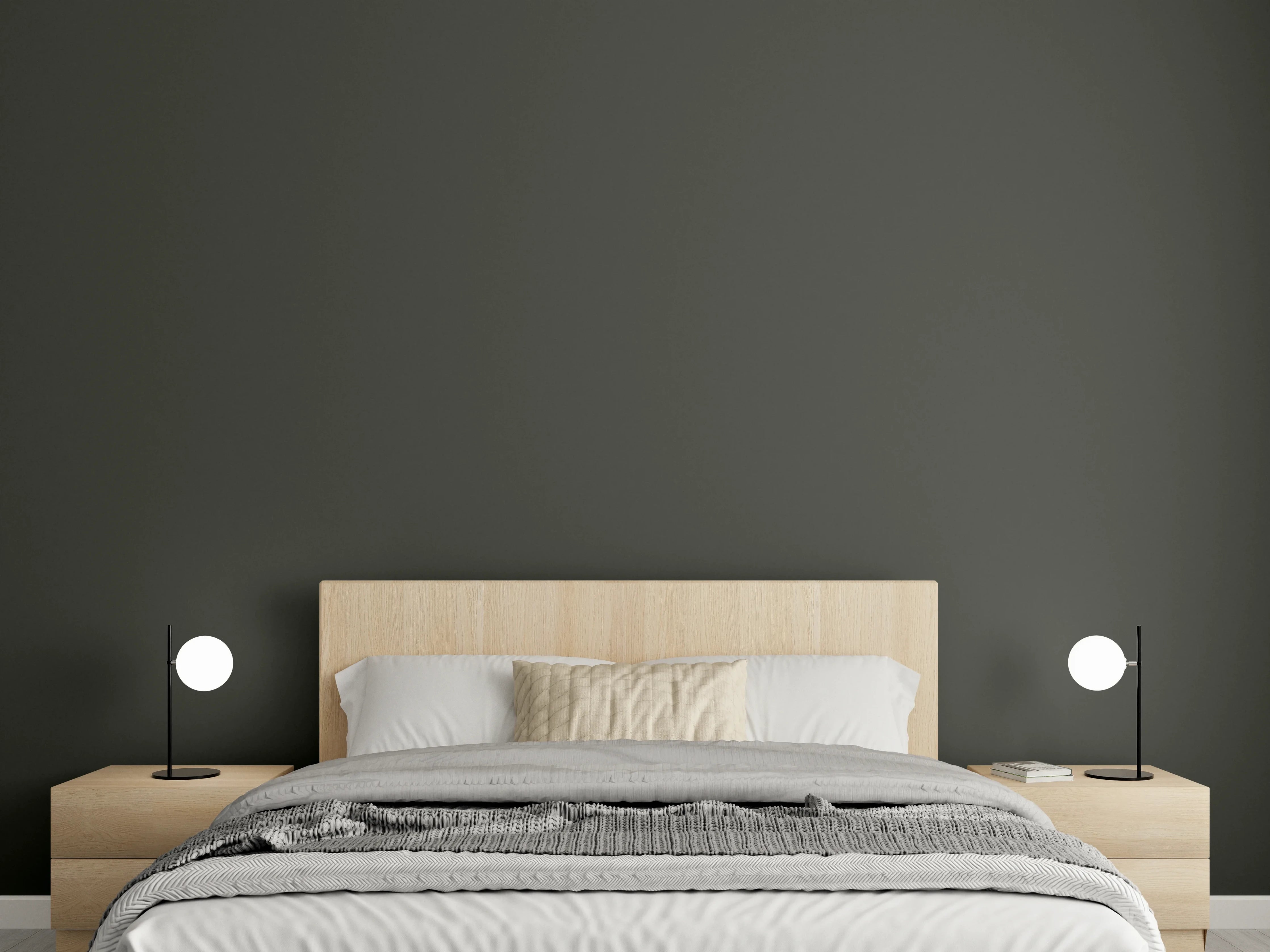 Wandverkleidung Schlafzimmer - RAL 6008 (Braungrün)