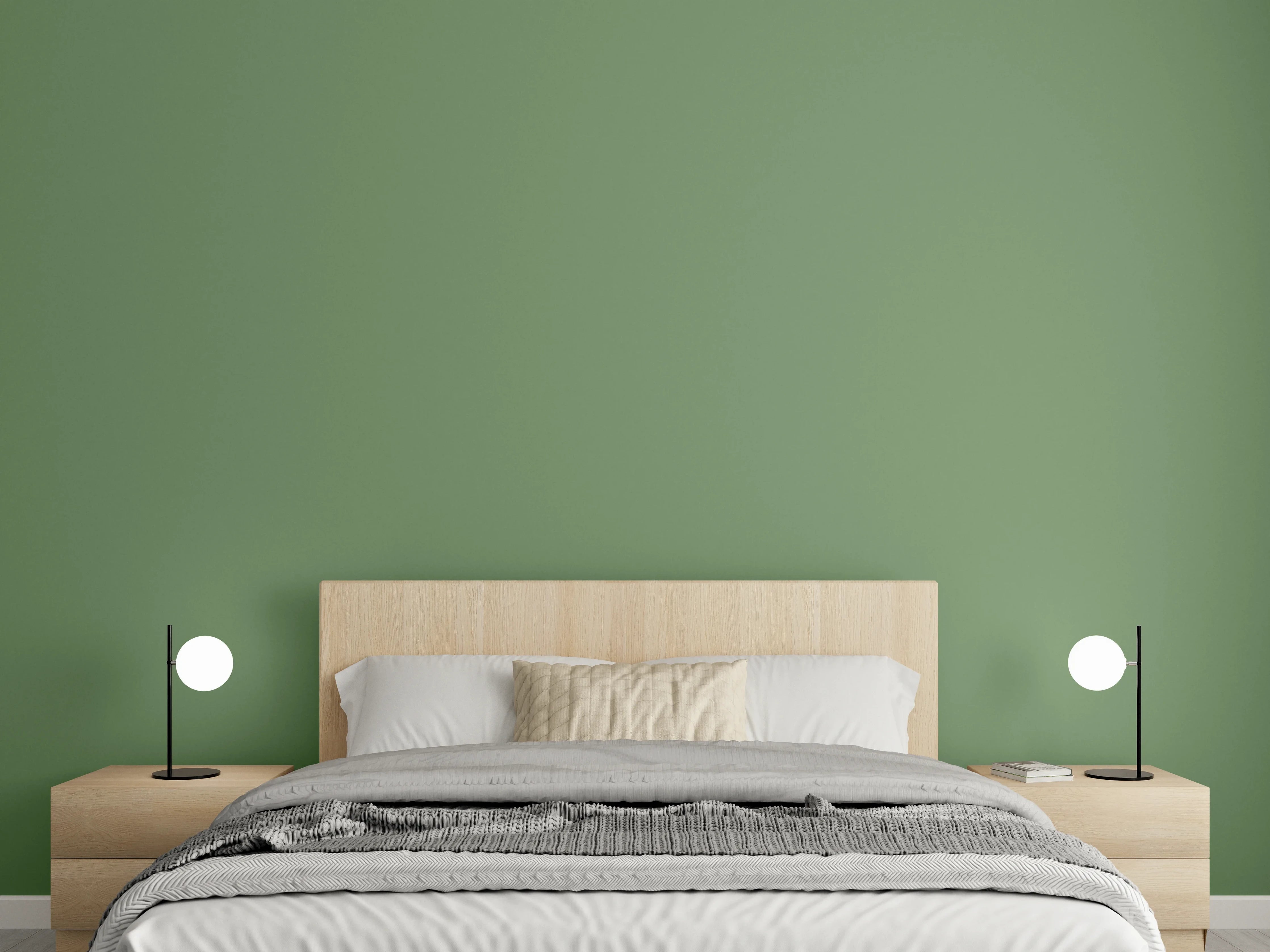 Wandverkleidung Schlafzimmer - RAL 6011 (Reseda grün)