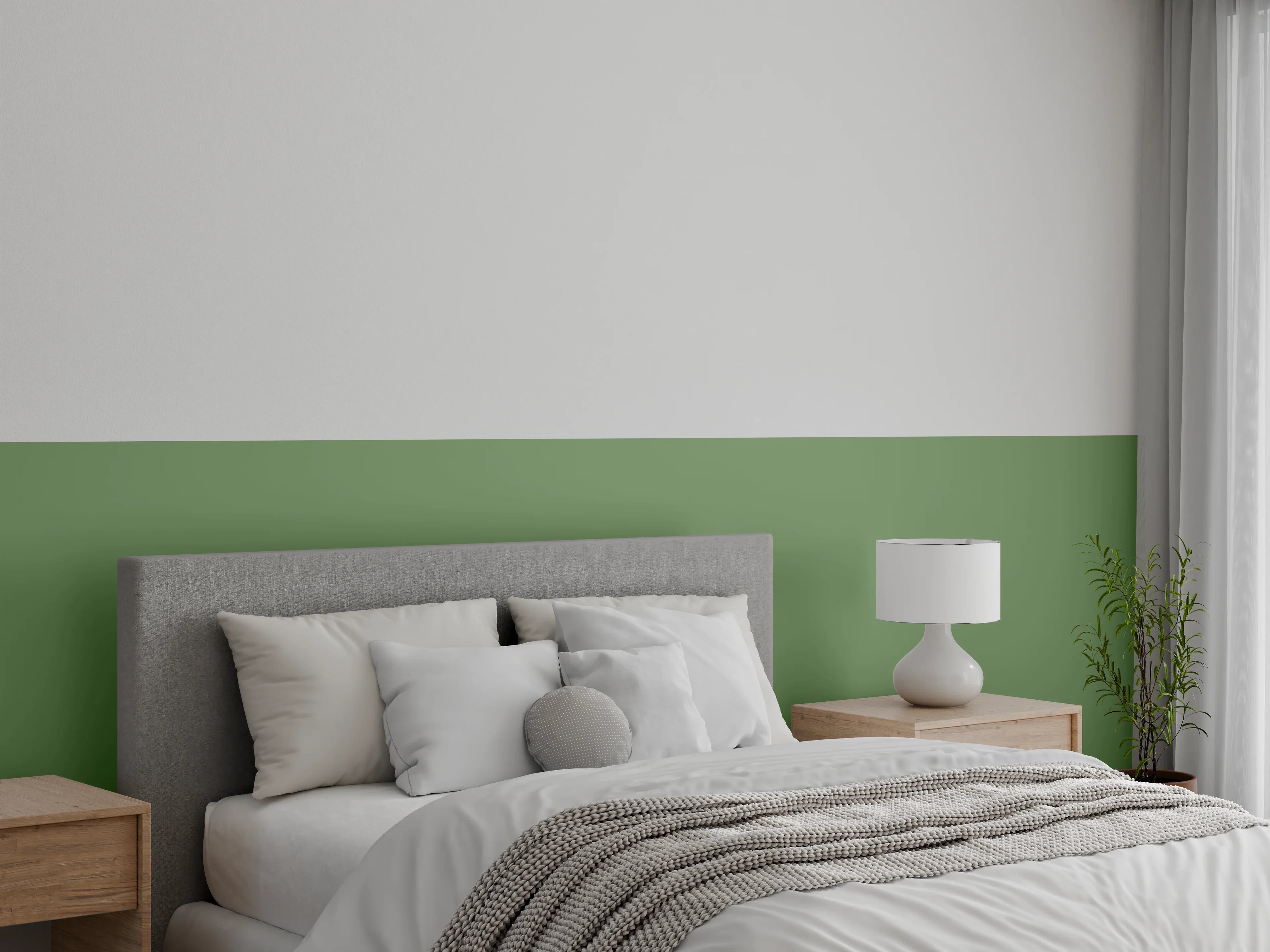 Wandverkleidung Schlafzimmer - RAL 6011 (Reseda grün)