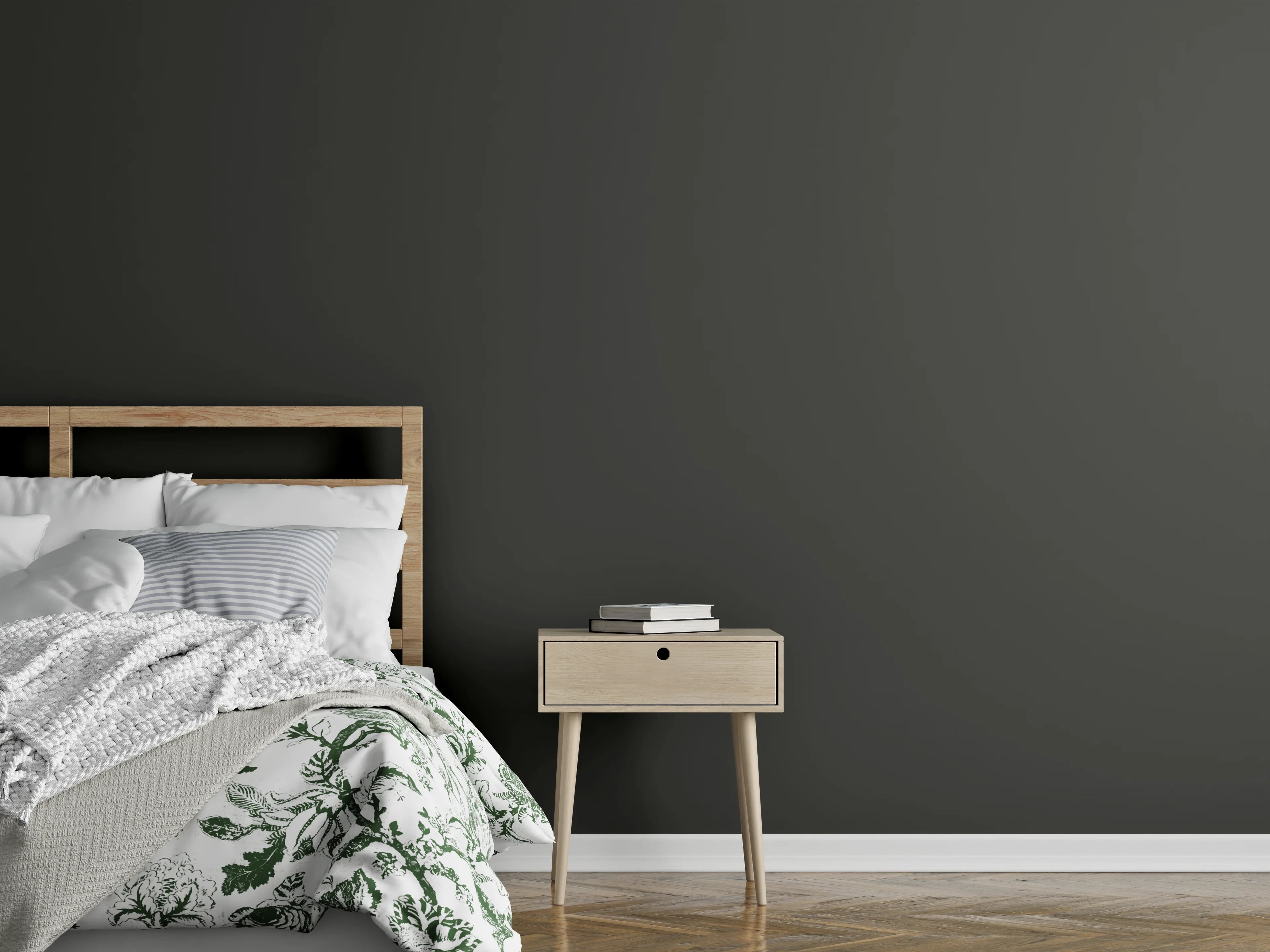 Wandverkleidung Schlafzimmer - RAL 6015 (Schwarzoliv)