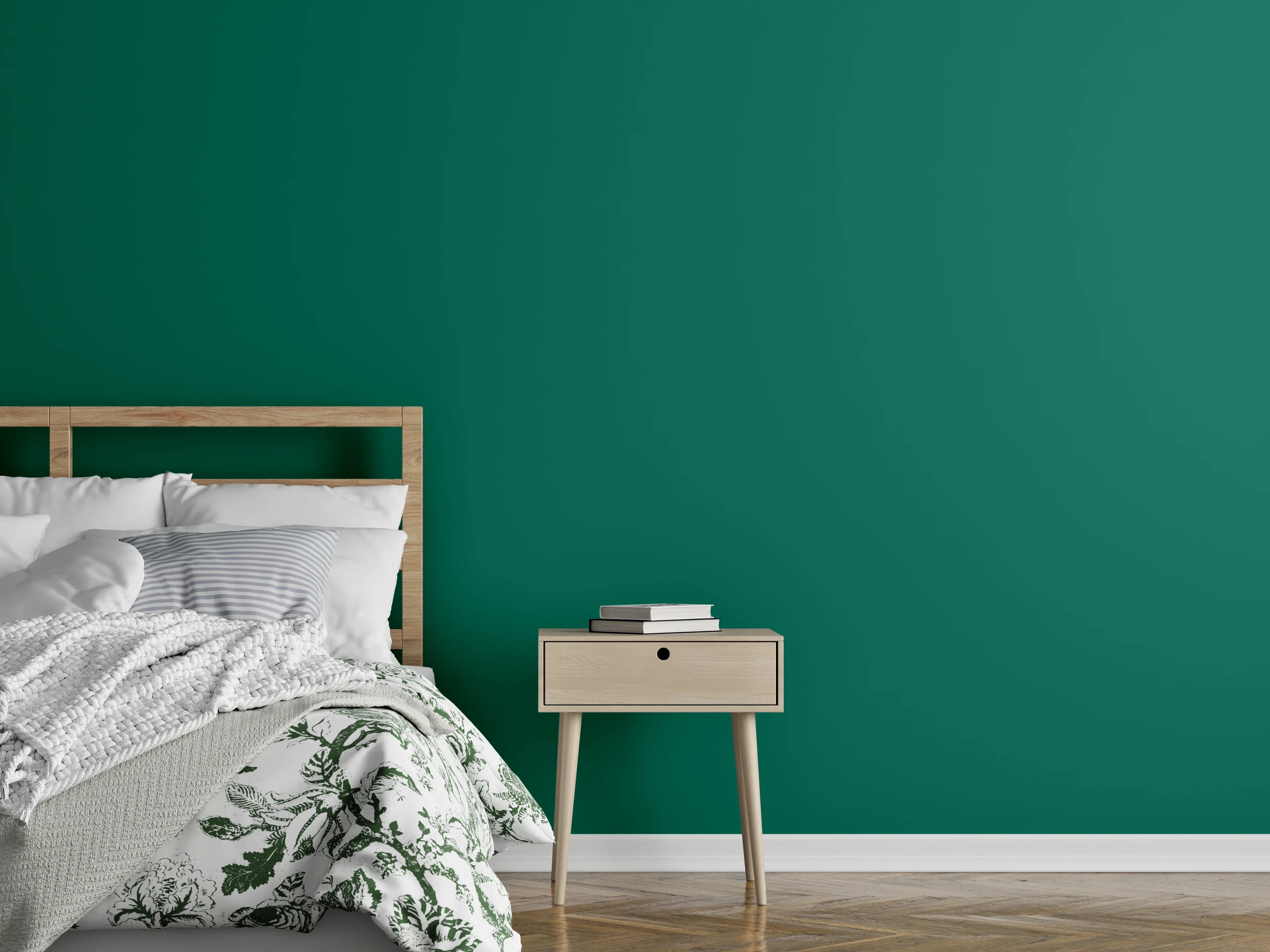 Wandverkleidung Schlafzimmer - RAL 6016 (Türkisgrün)