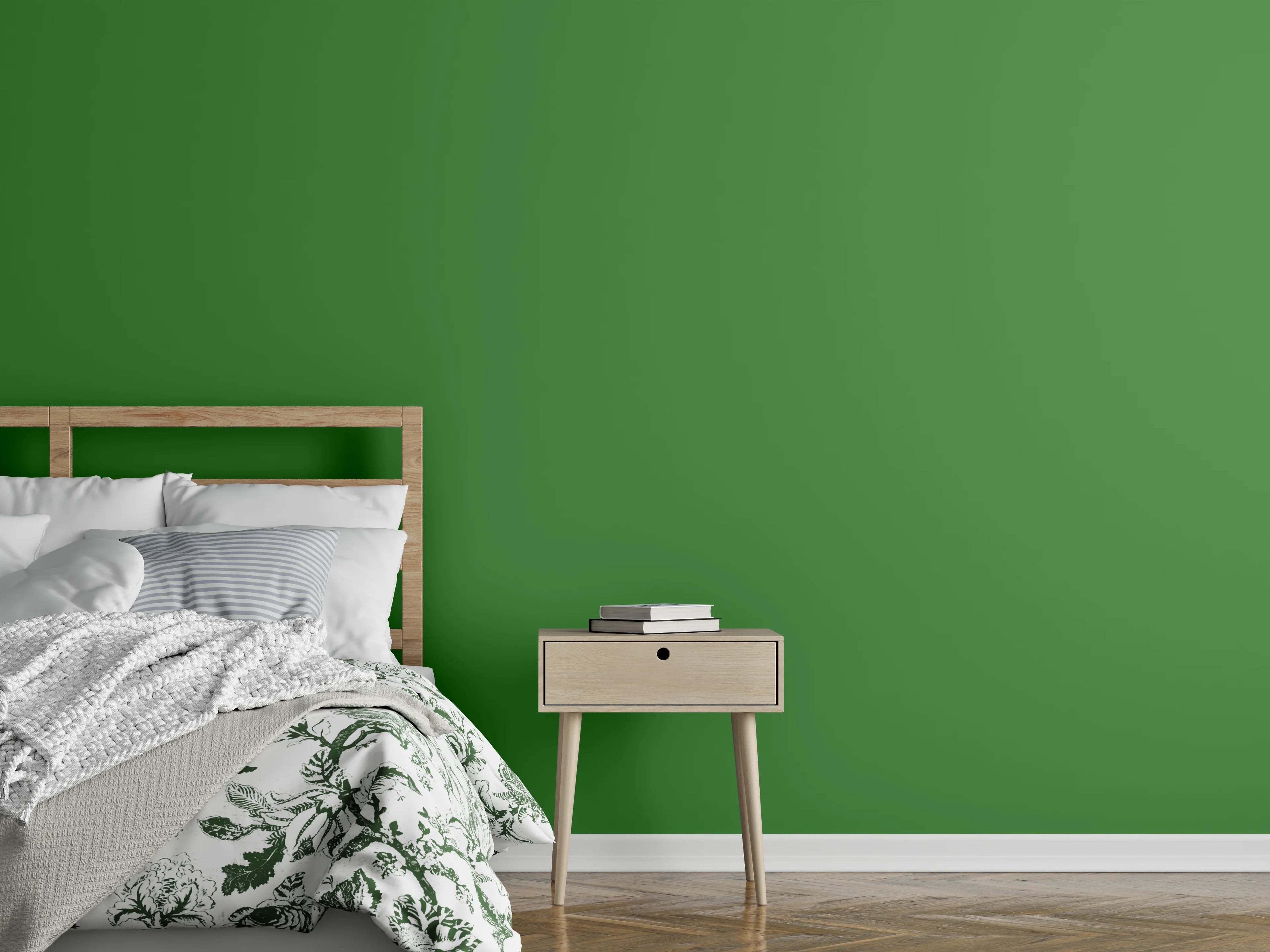 Wandverkleidung Schlafzimmer - RAL 6017 (Maigrün)