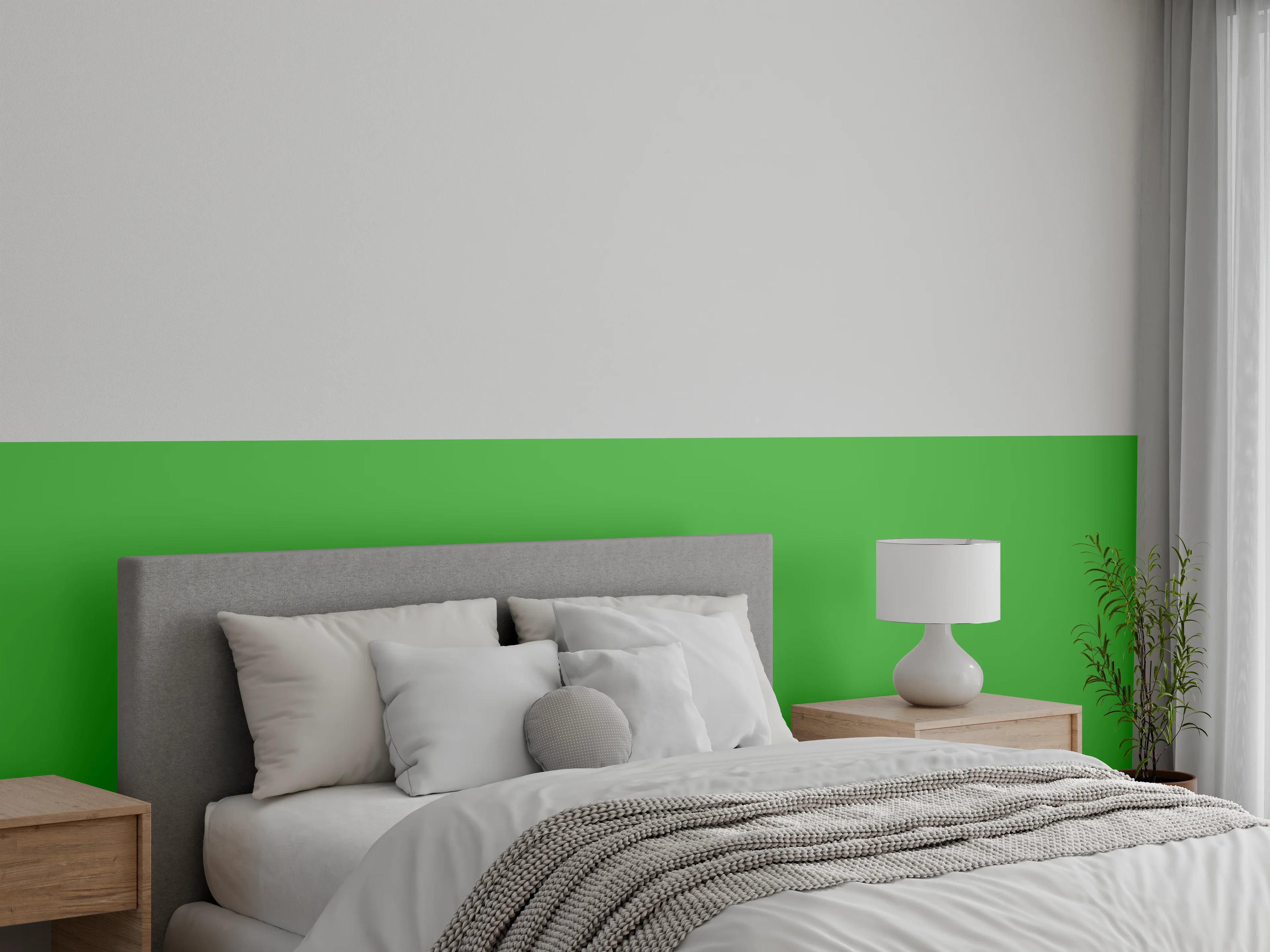 Wandverkleidung Schlafzimmer - RAL 6018 (Gelbgrün)