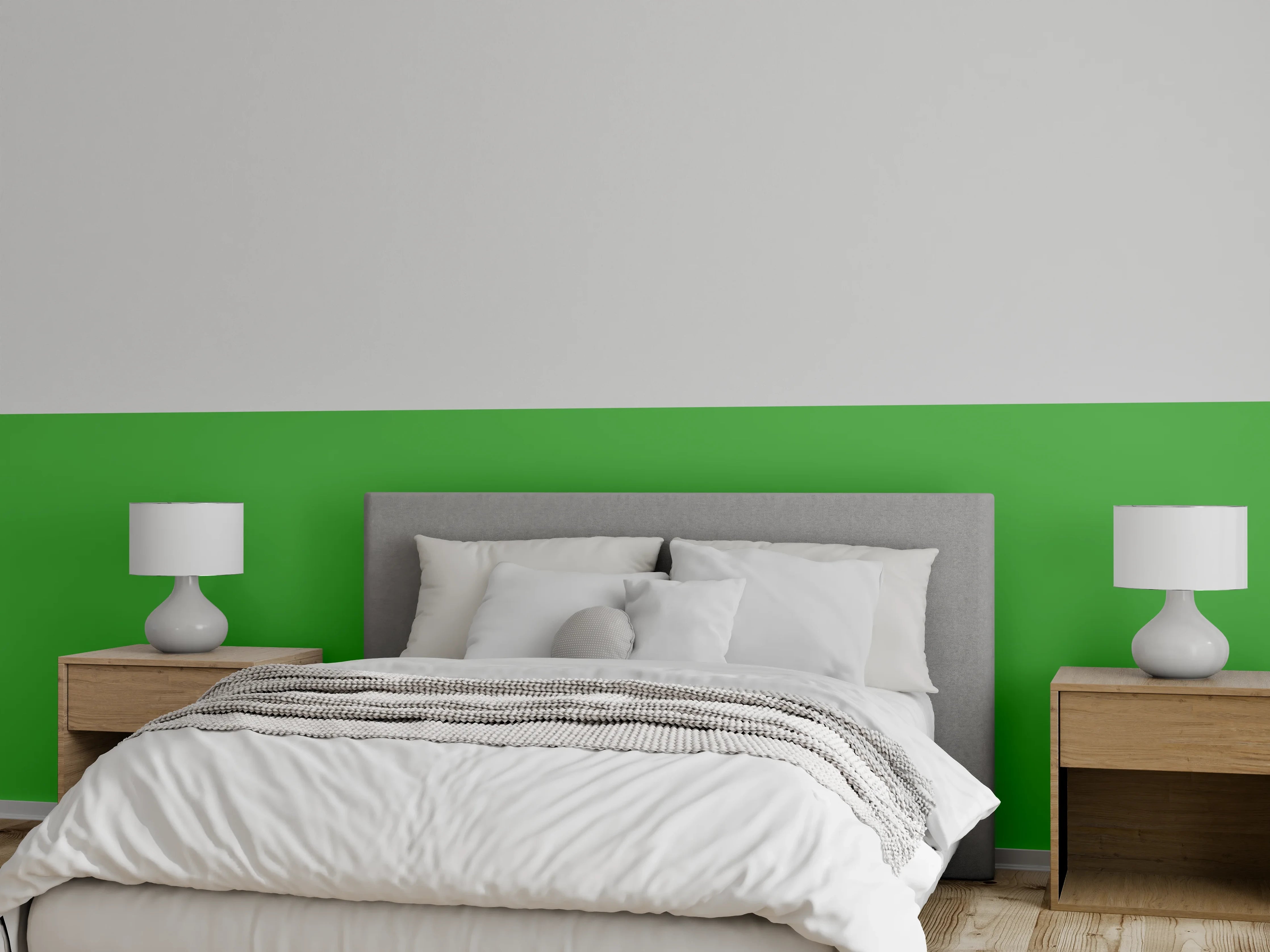 Wandverkleidung Schlafzimmer - RAL 6018 (Gelbgrün)