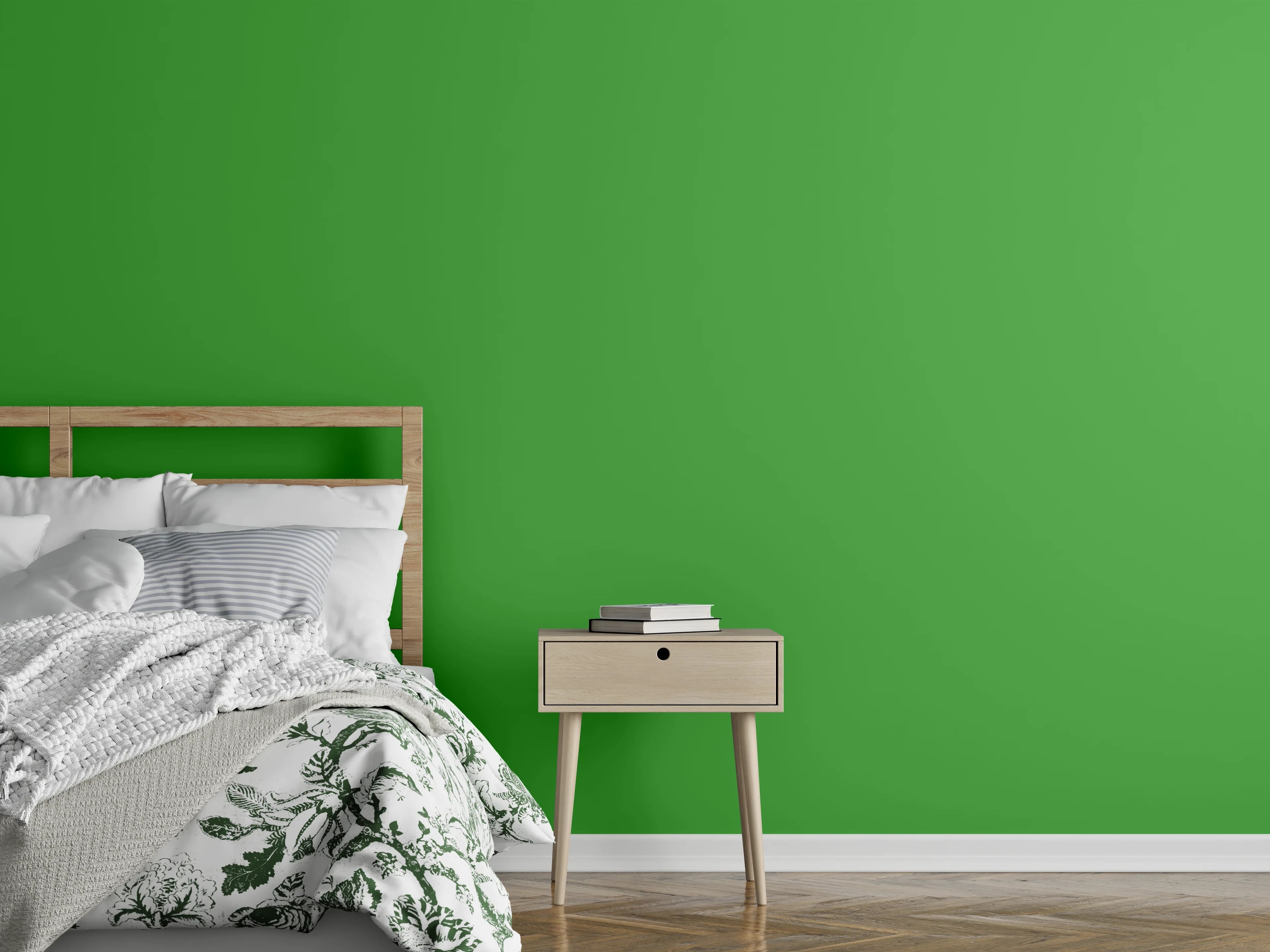 Wandverkleidung Schlafzimmer - RAL 6018 (Gelbgrün)