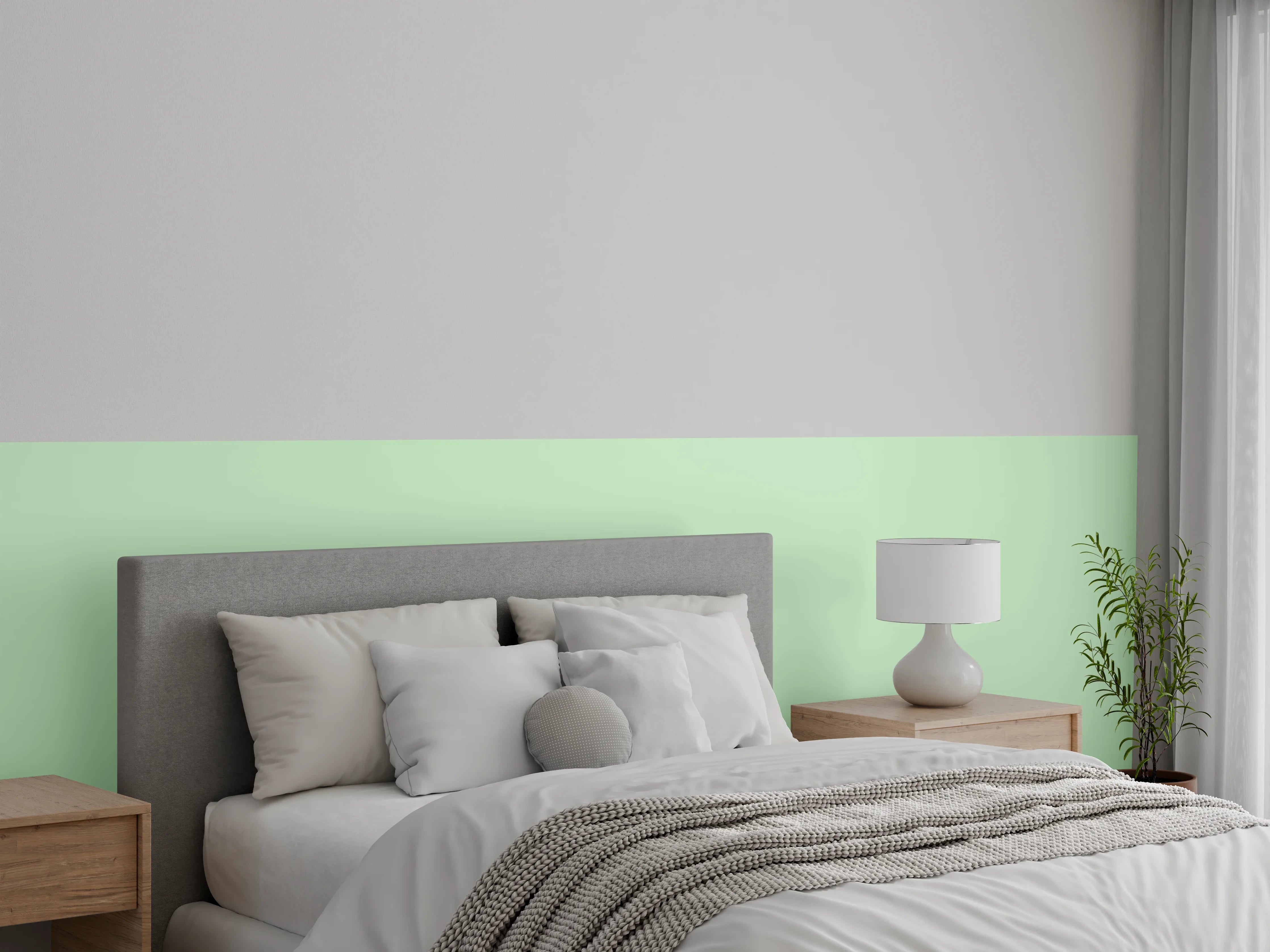 Wandverkleidung Schlafzimmer - RAL 6019 (pastellgrün)