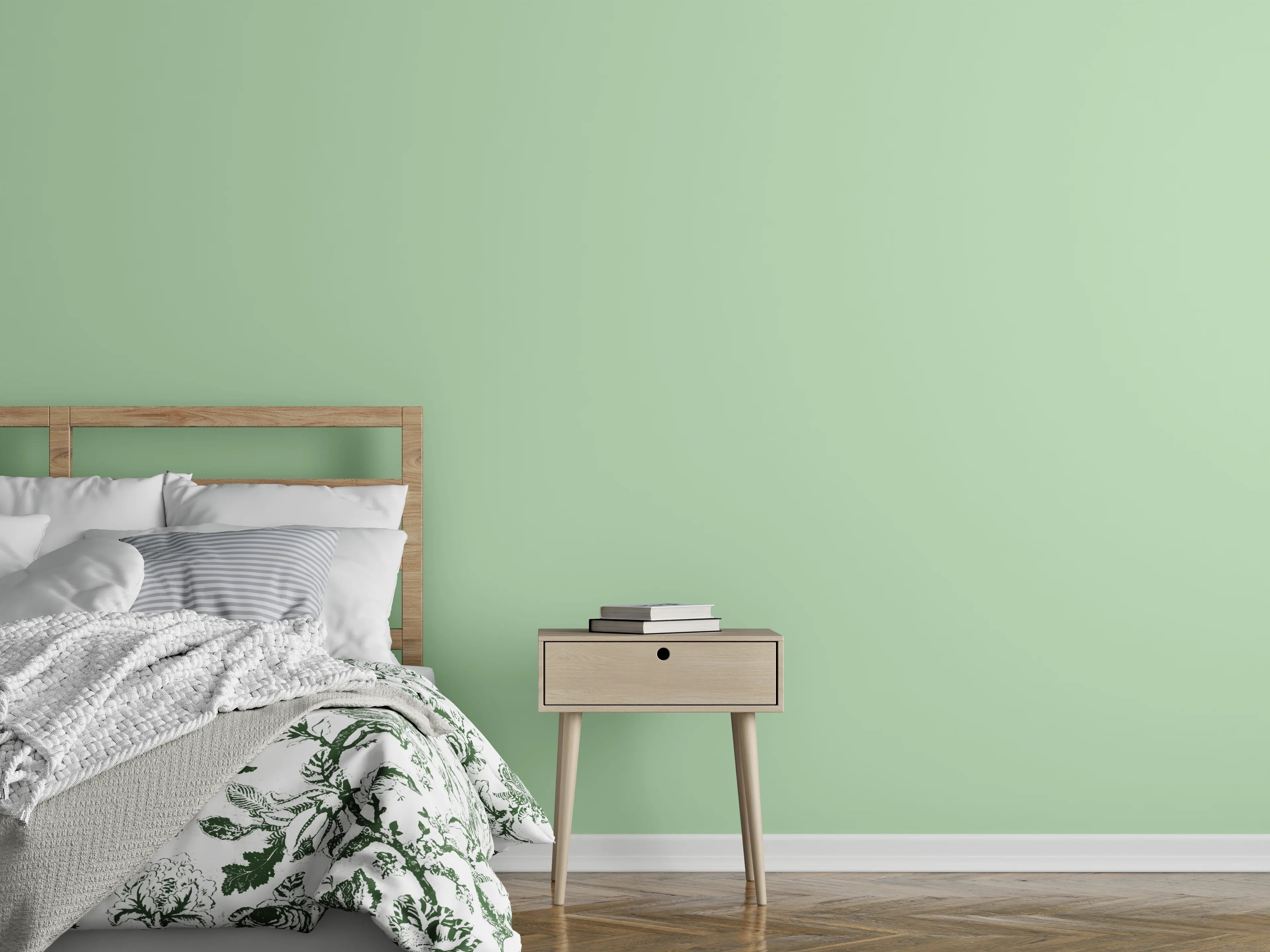 Wandverkleidung Schlafzimmer - RAL 6019 (pastellgrün)