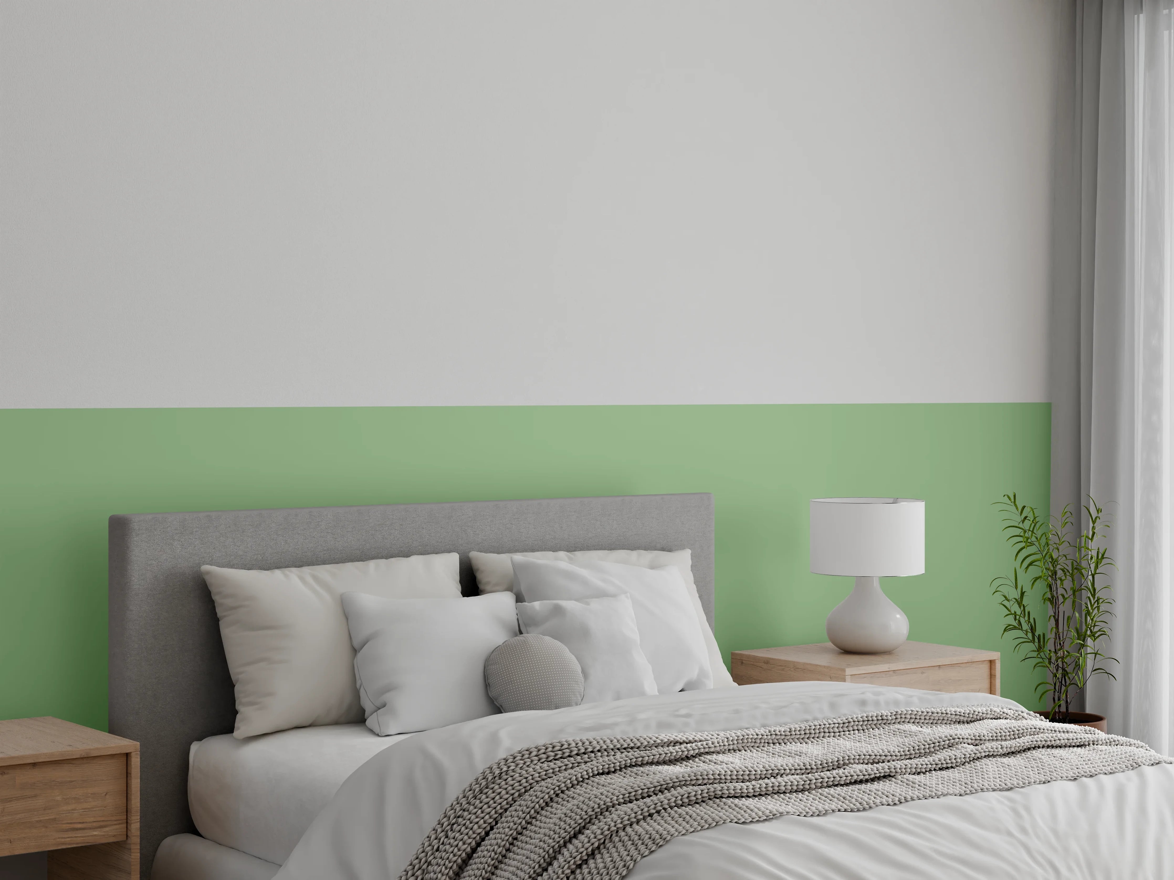 Wandverkleidung Schlafzimmer - RAL 6021 (Blassgrün)