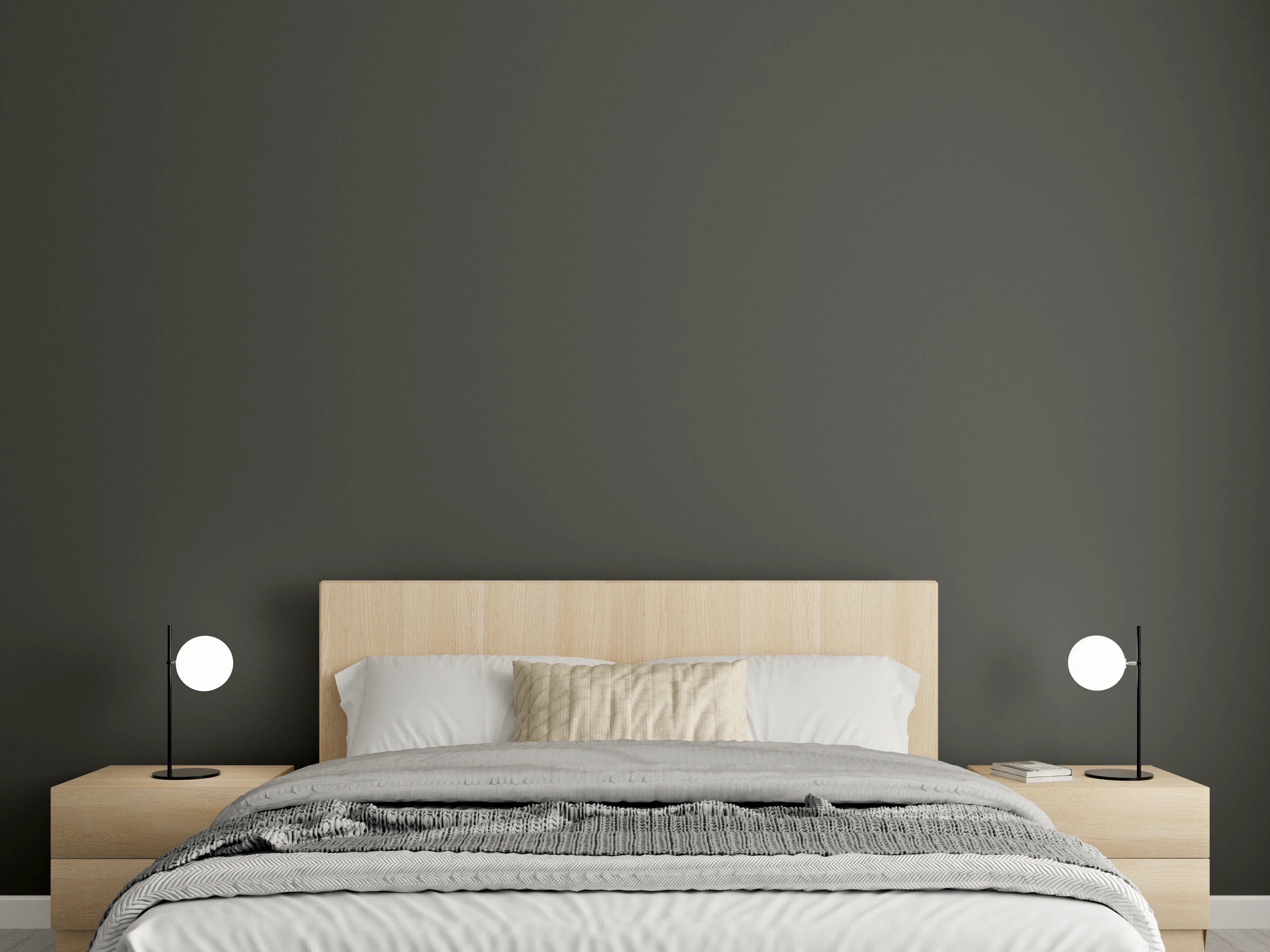 Wandverkleidung Schlafzimmer - RAL 6022 (Braunoliv)