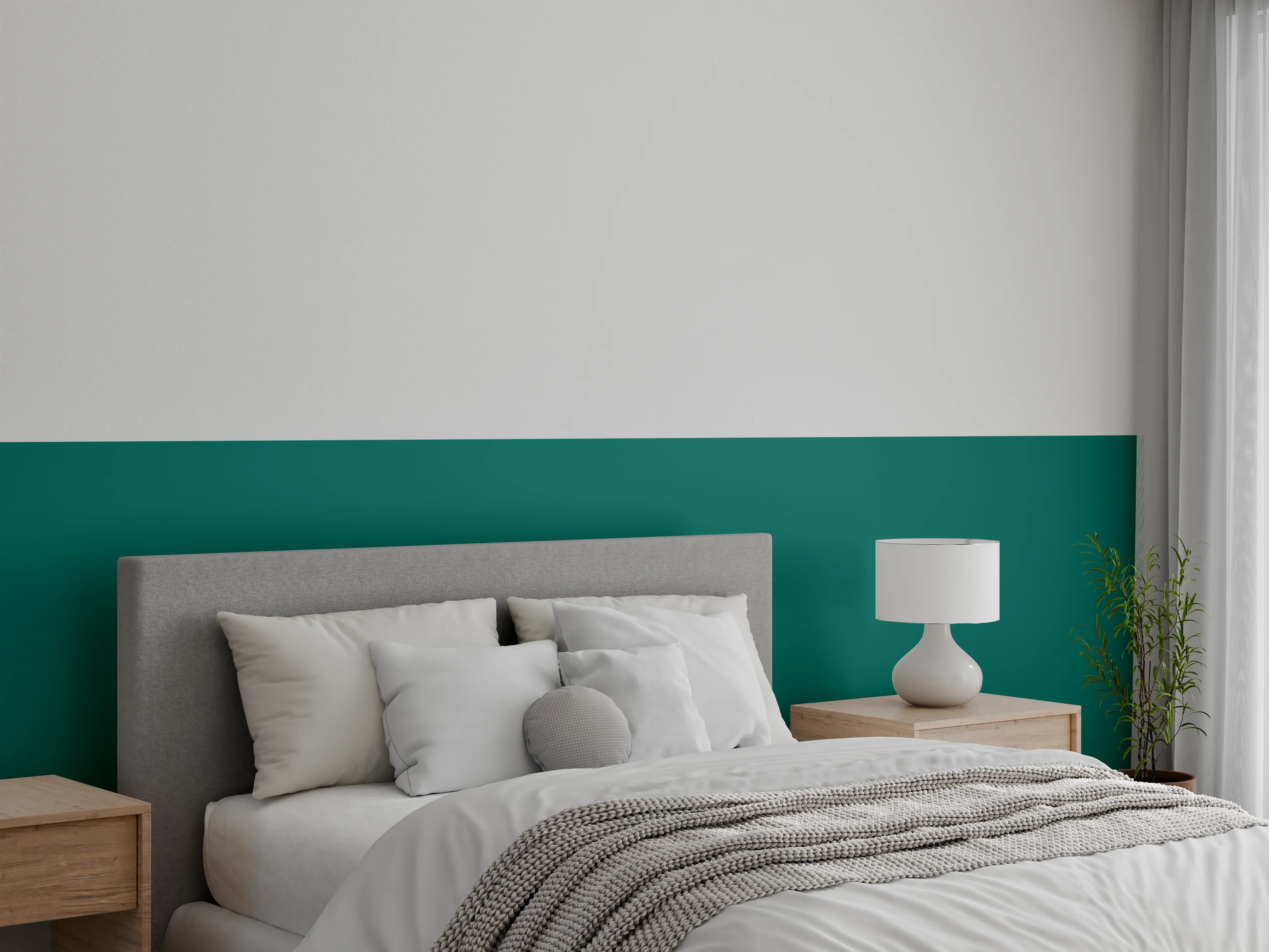 Wandverkleidung Schlafzimmer - RAL 6026 (Opalgrün)