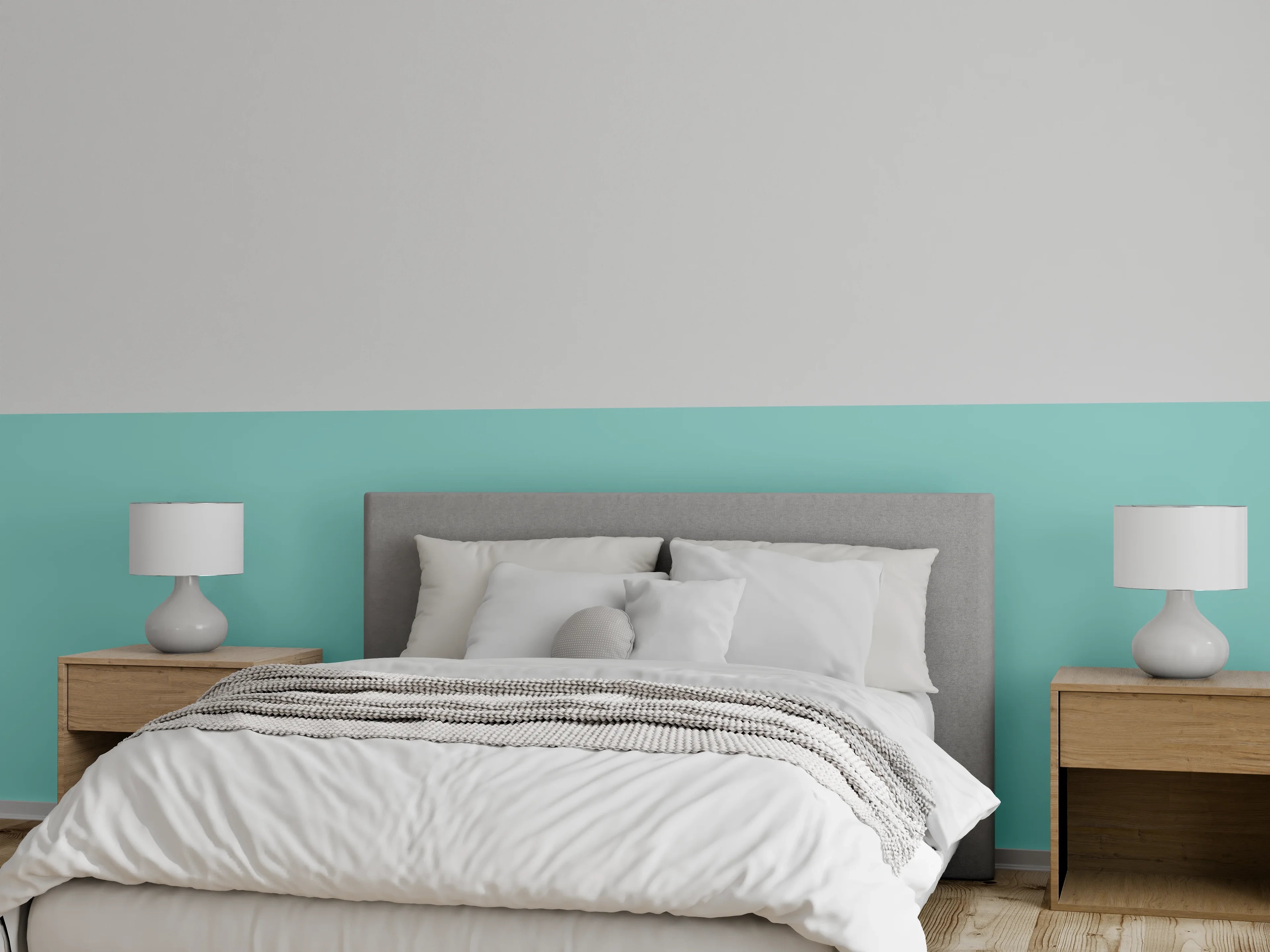 Wandverkleidung Schlafzimmer - RAL 6027 (Hellgrün)