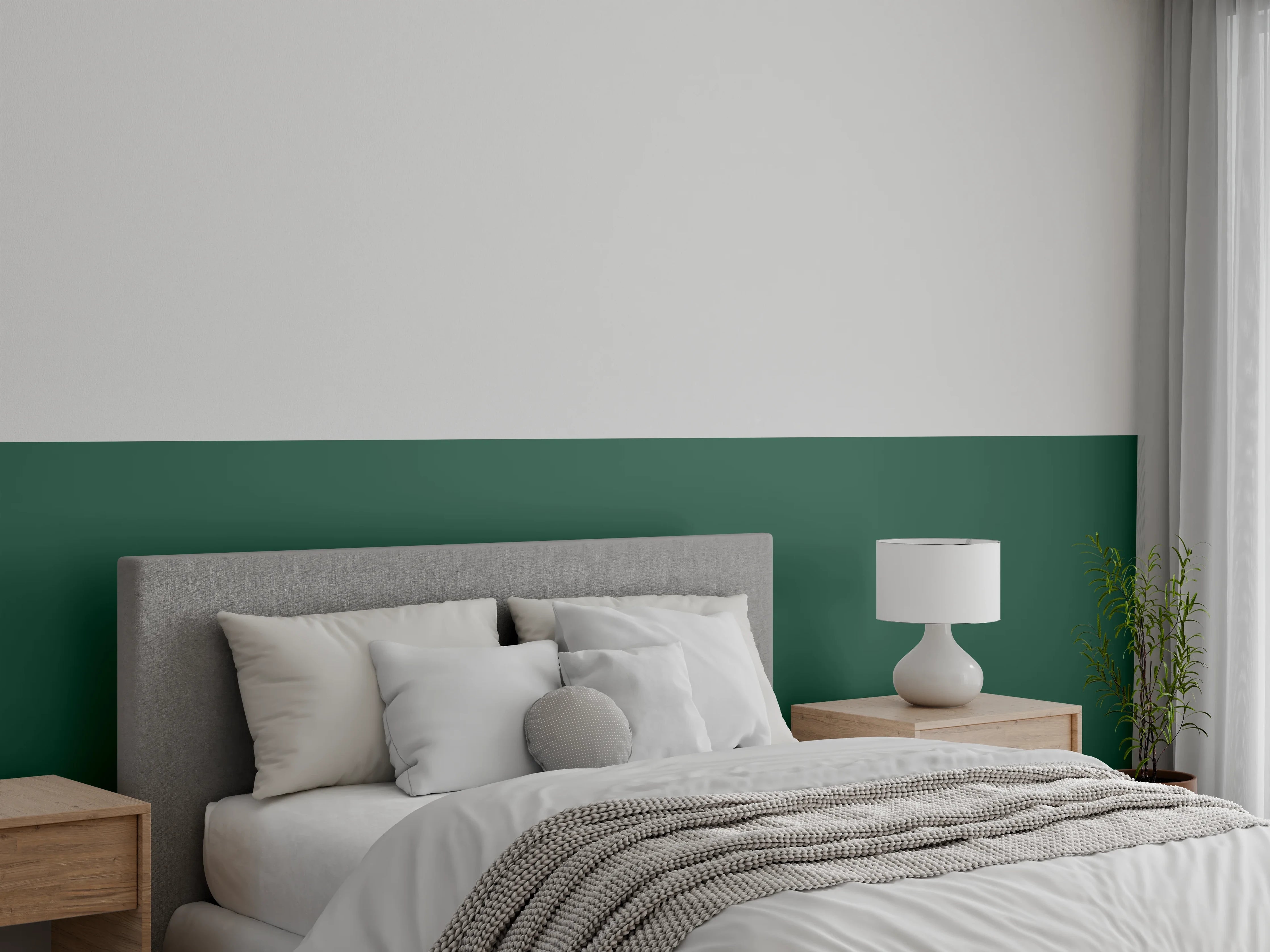 Wandverkleidung Schlafzimmer - RAL 6028 (Kieferngrün)