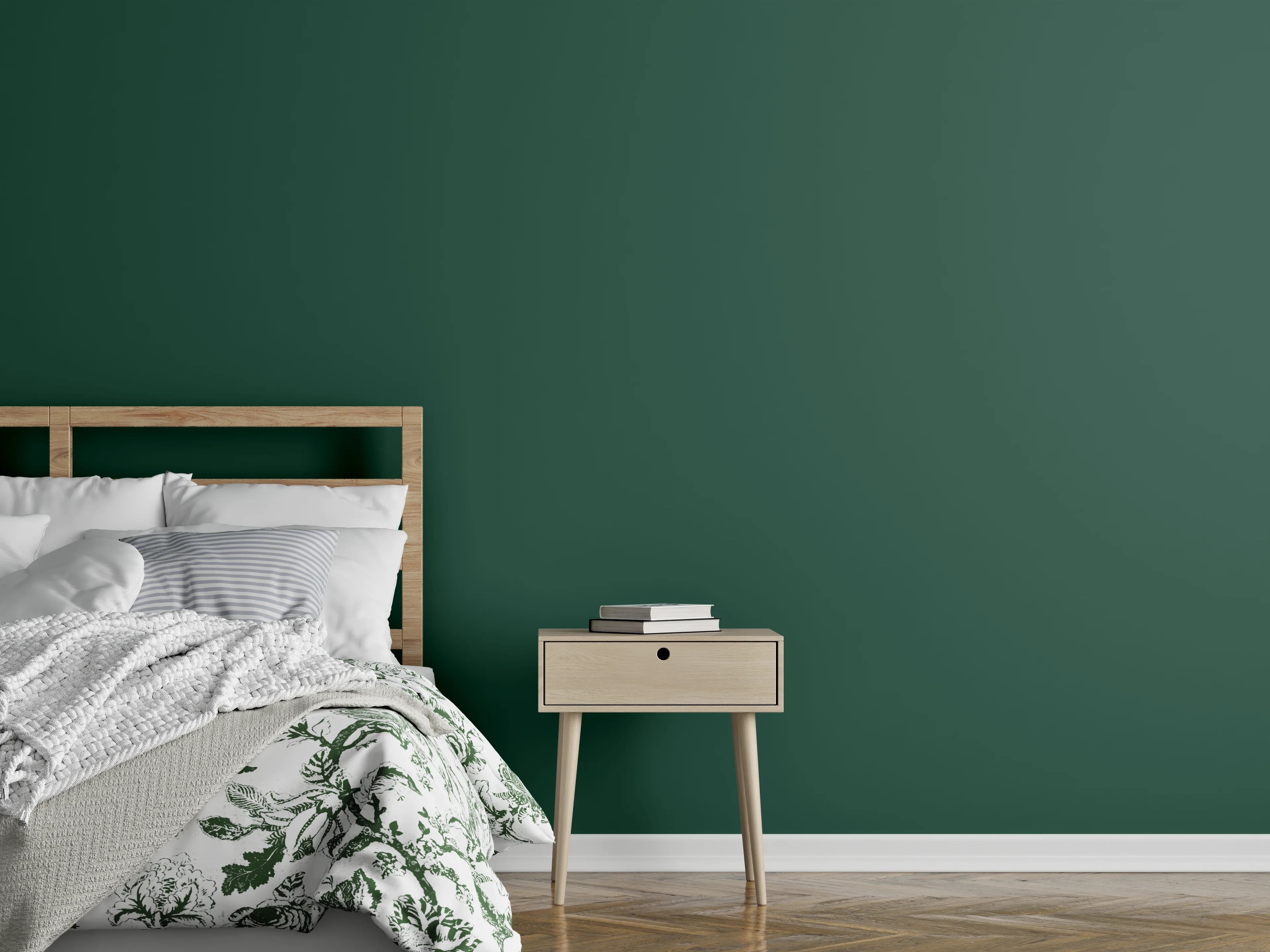 Wandverkleidung Schlafzimmer - RAL 6028 (Kieferngrün)