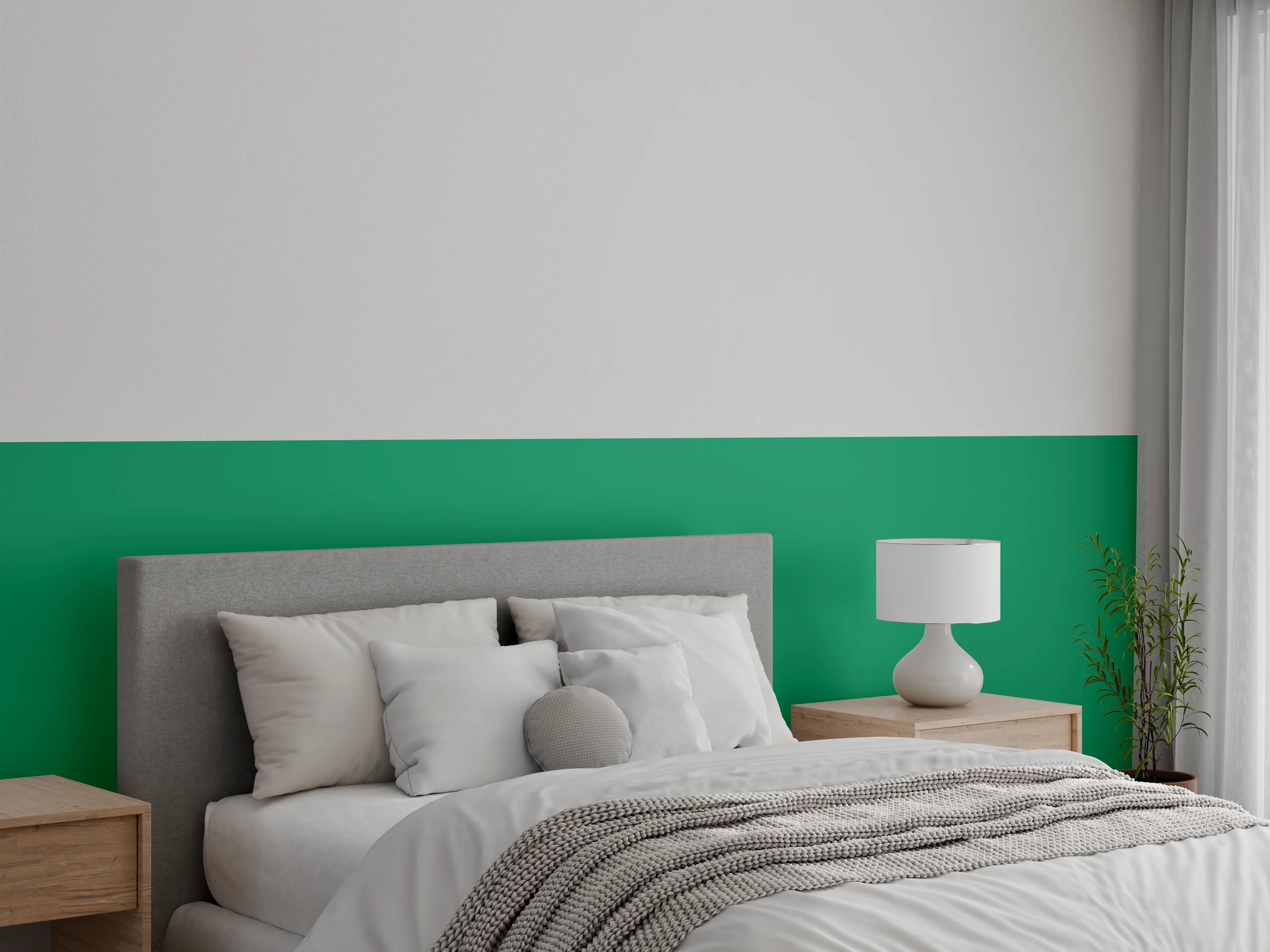 Wandverkleidung Schlafzimmer - RAL 6032 (Signalgrün)