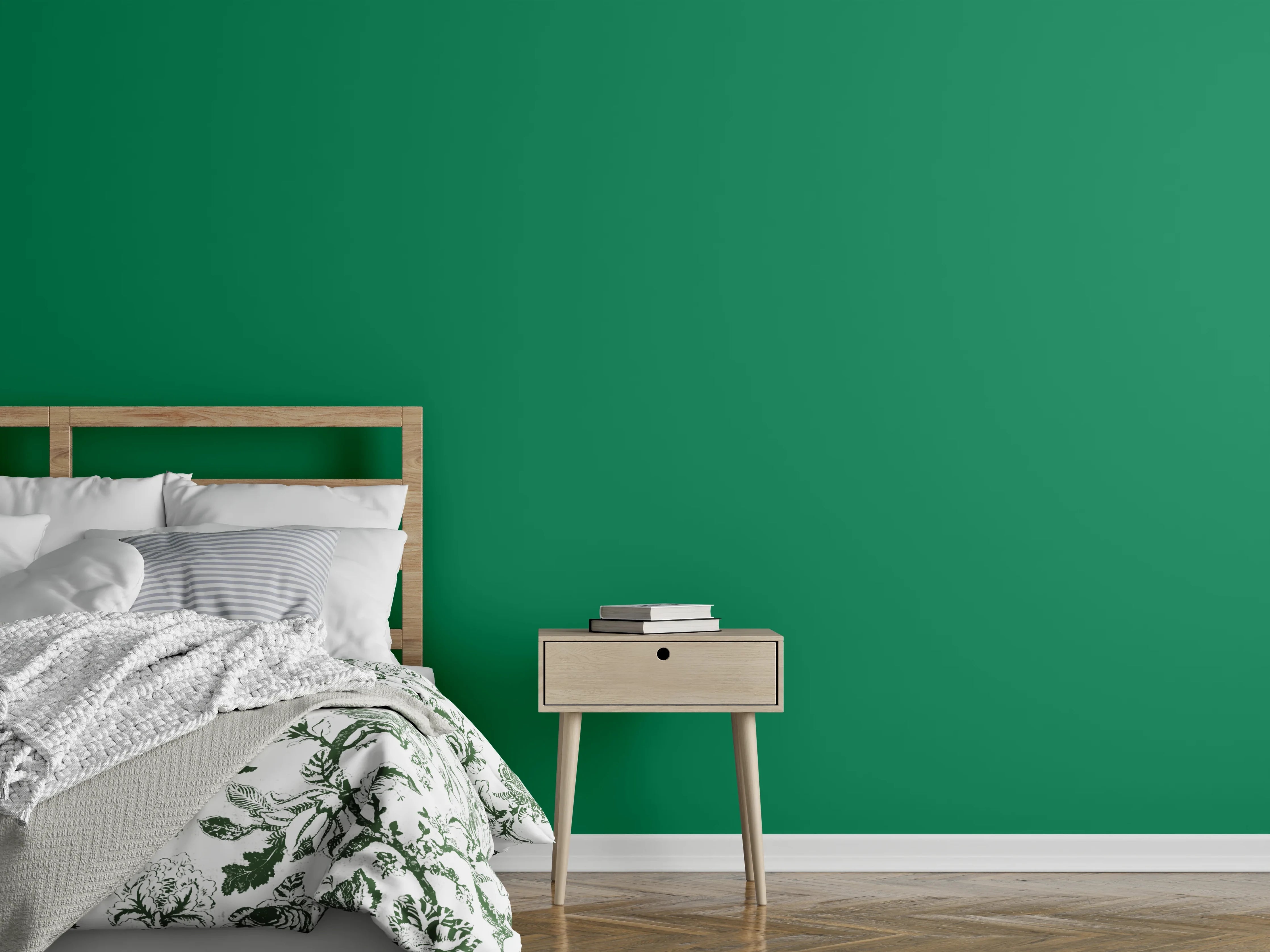 Wandverkleidung Schlafzimmer - RAL 6032 (Signalgrün)
