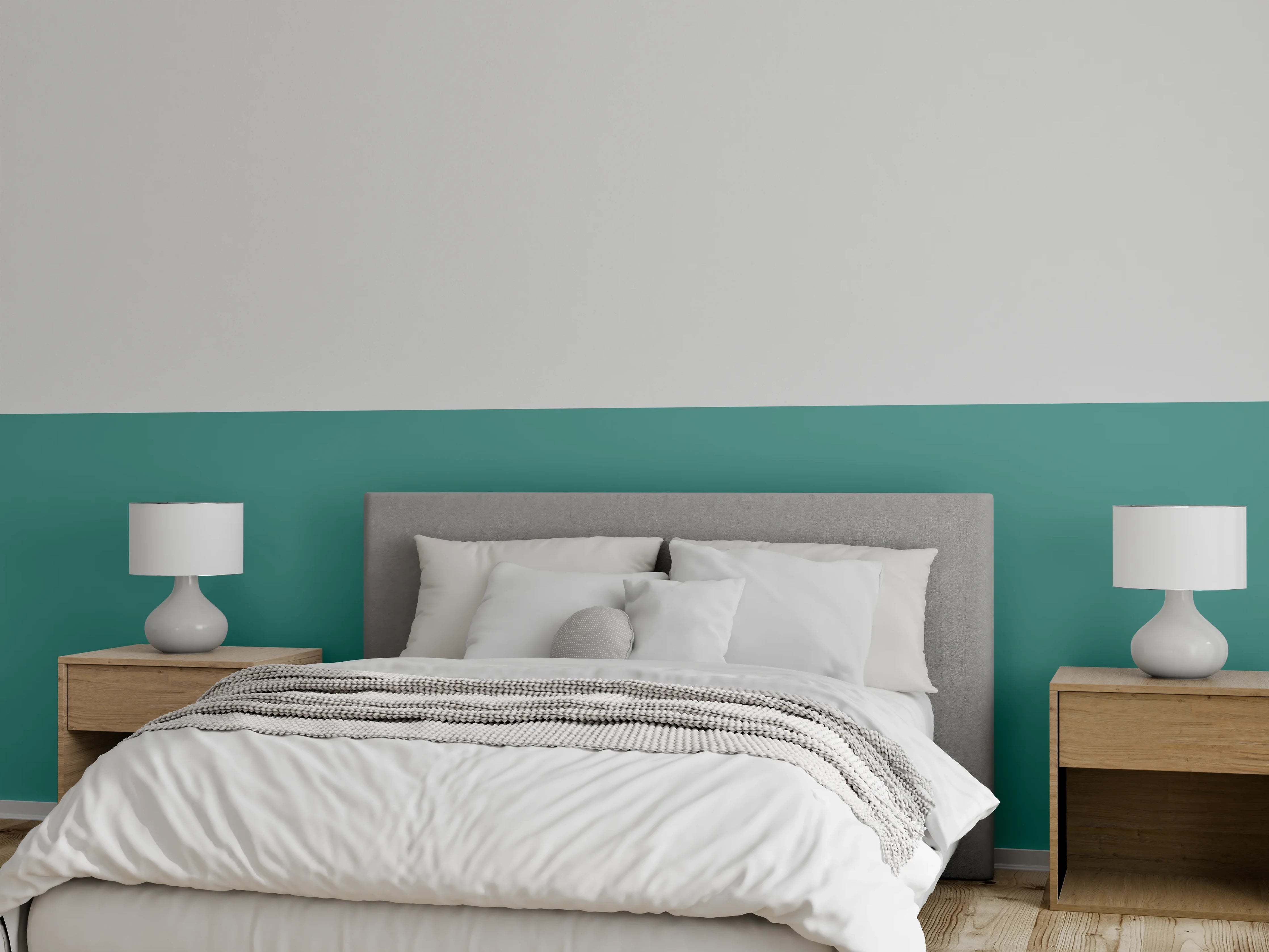 Wandverkleidung Schlafzimmer - RAL 6033 (Minttürkis)
